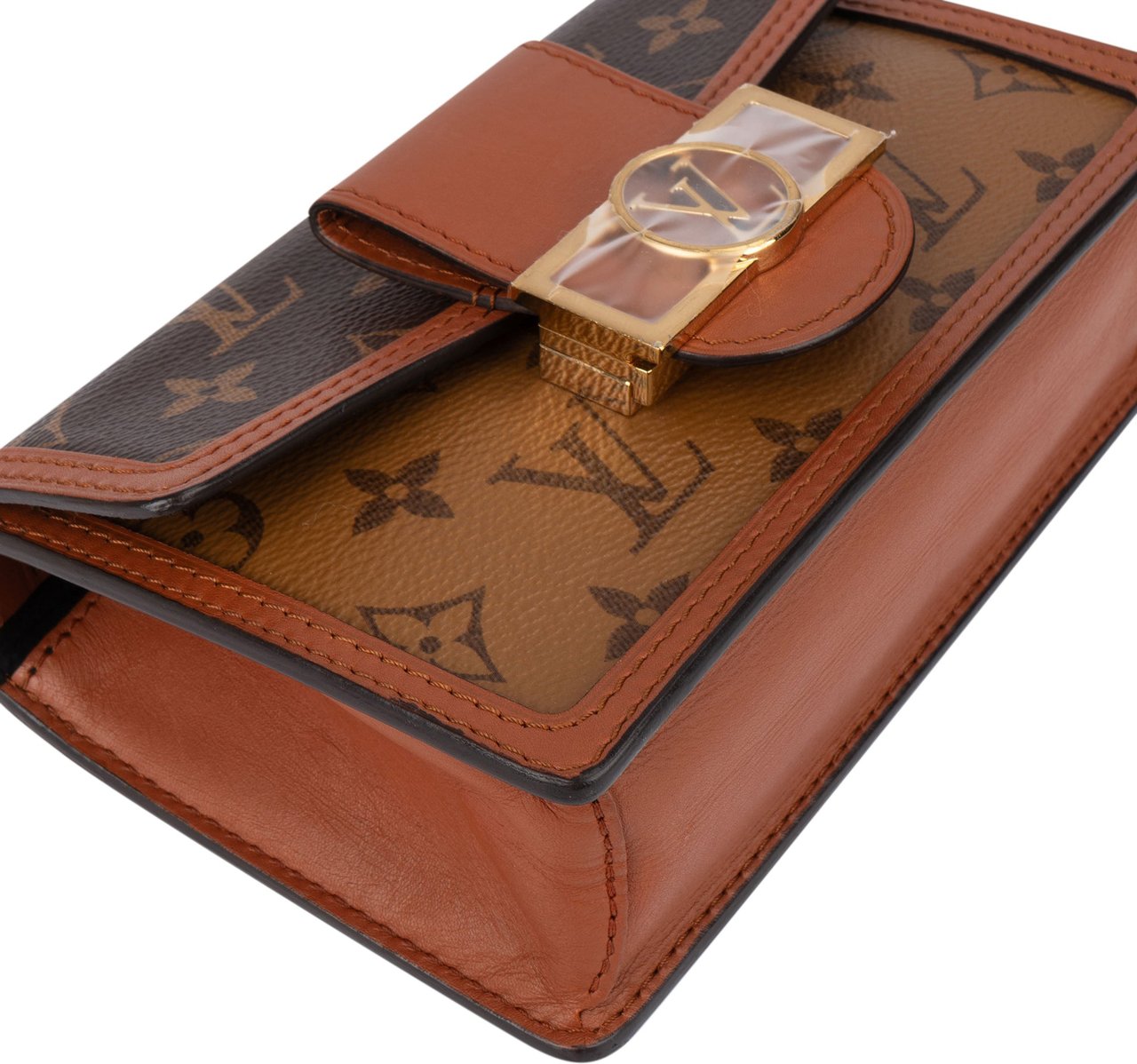 Louis Vuitton Canvas Monogram Dauphine Wallet On Chain Crossbody Bag Bruin