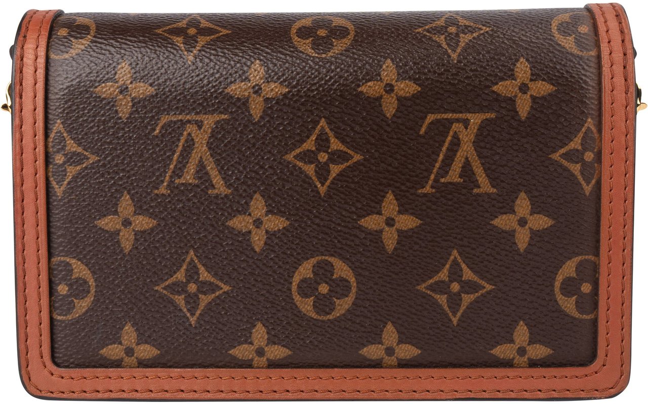 Louis Vuitton Canvas Monogram Dauphine Wallet On Chain Crossbody Bag Bruin