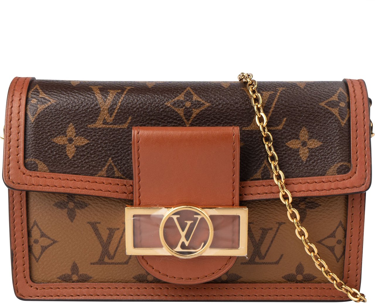 Louis Vuitton Louis Vuitton Canvas Monogram Dauphine Wallet On Chain Crossbody Bag Bruin