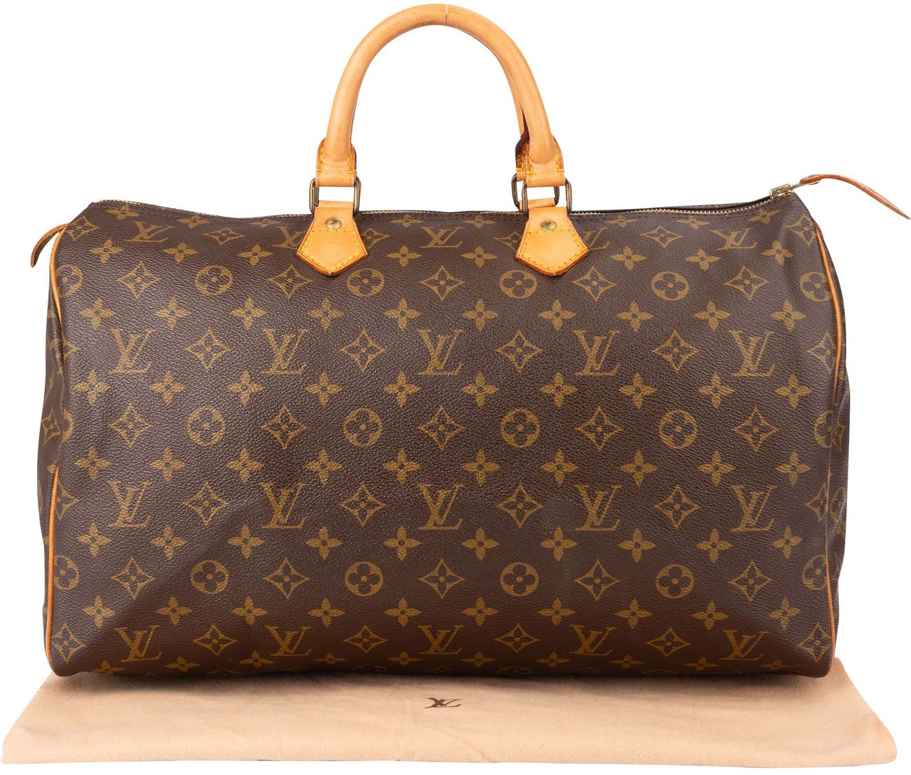 Louis Vuitton Louis Vuitton Canvas Monogram Speedy 40 Handbag Bruin