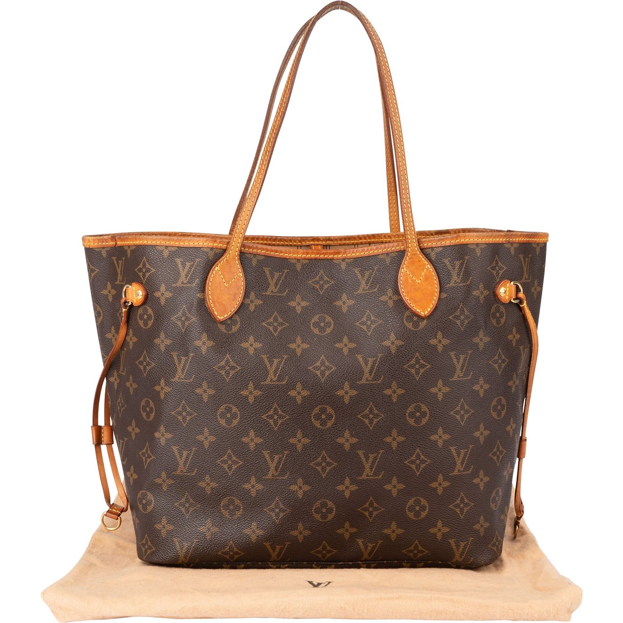 Louis Vuitton Louis Vuitton Canvas Monogram Neverfull MM Shopper Handbag Bruin