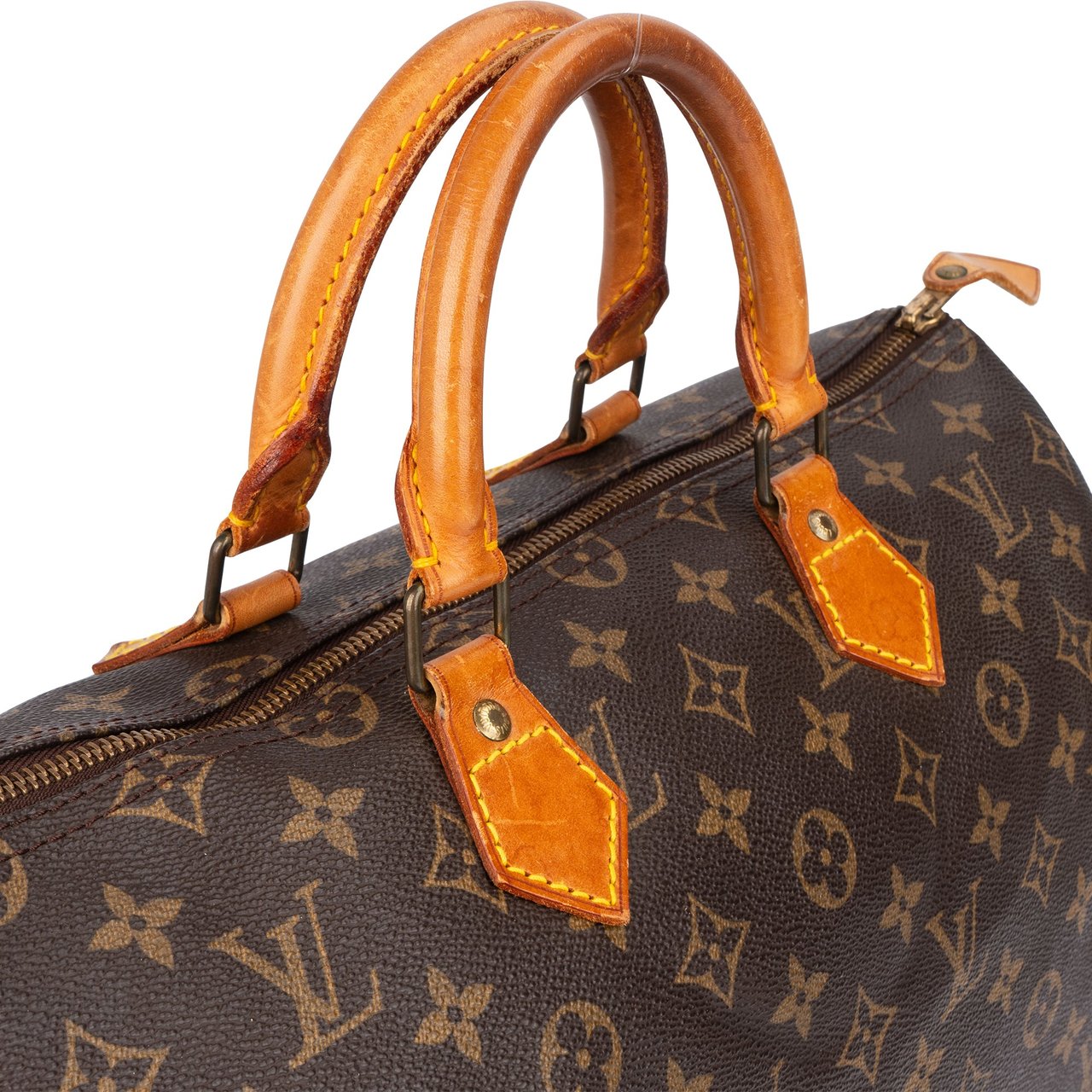 Louis Vuitton Louis Vuitton Canvas Monogram Speedy 35 Handbag Bruin