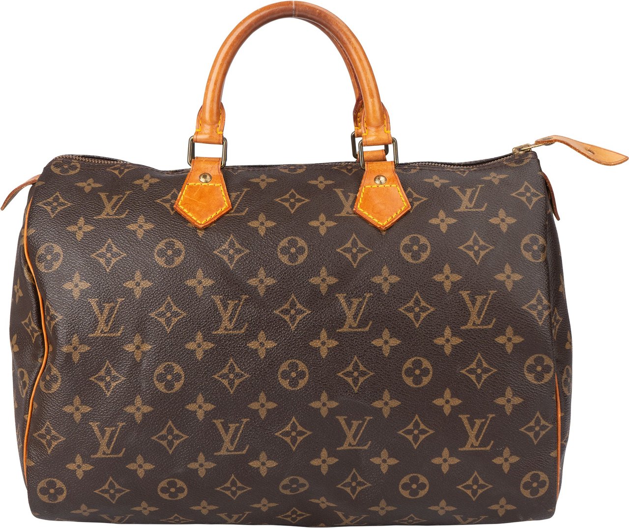 Louis Vuitton Louis Vuitton Canvas Monogram Speedy 35 Handbag Bruin