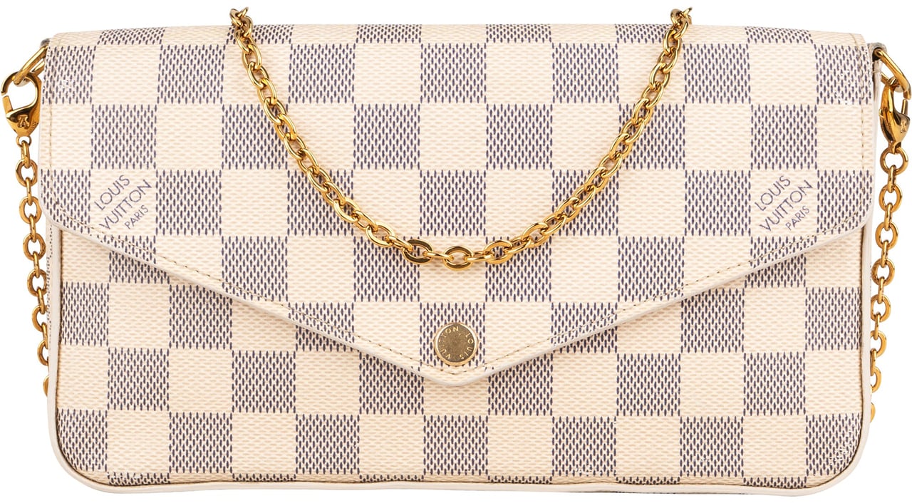 Louis Vuitton Louis Vuitton Damier Azur Monogram Felicie Crossbody Bag Wit