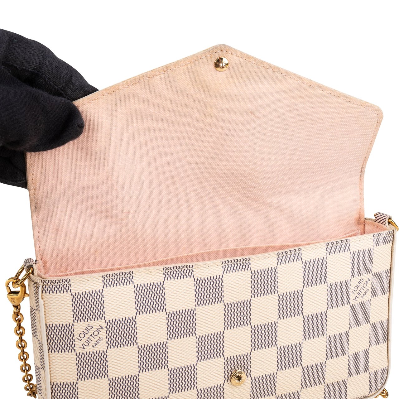 Louis Vuitton Louis Vuitton Damier Azur Monogram Felicie Crossbody Bag Wit