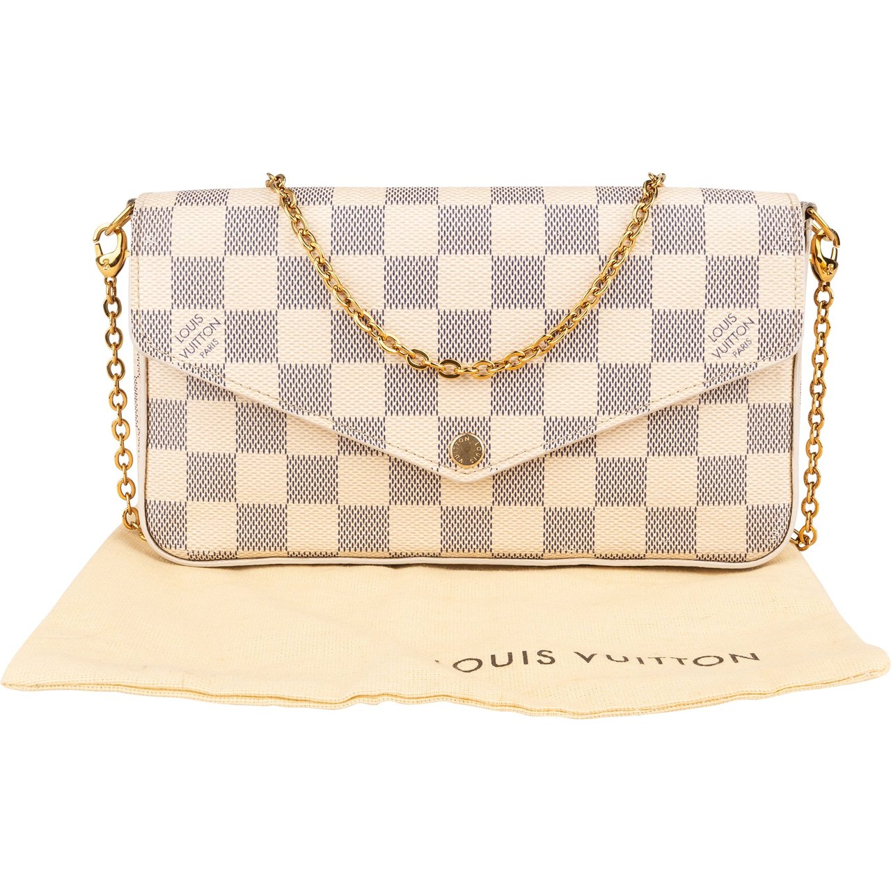 Louis Vuitton Louis Vuitton Damier Azur Monogram Felicie Crossbody Bag Wit