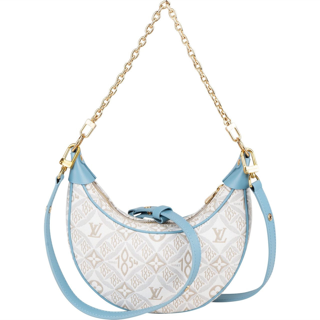 Louis Vuitton Jacquard 1854 Monogram Loop Crossbody Bag Blauw