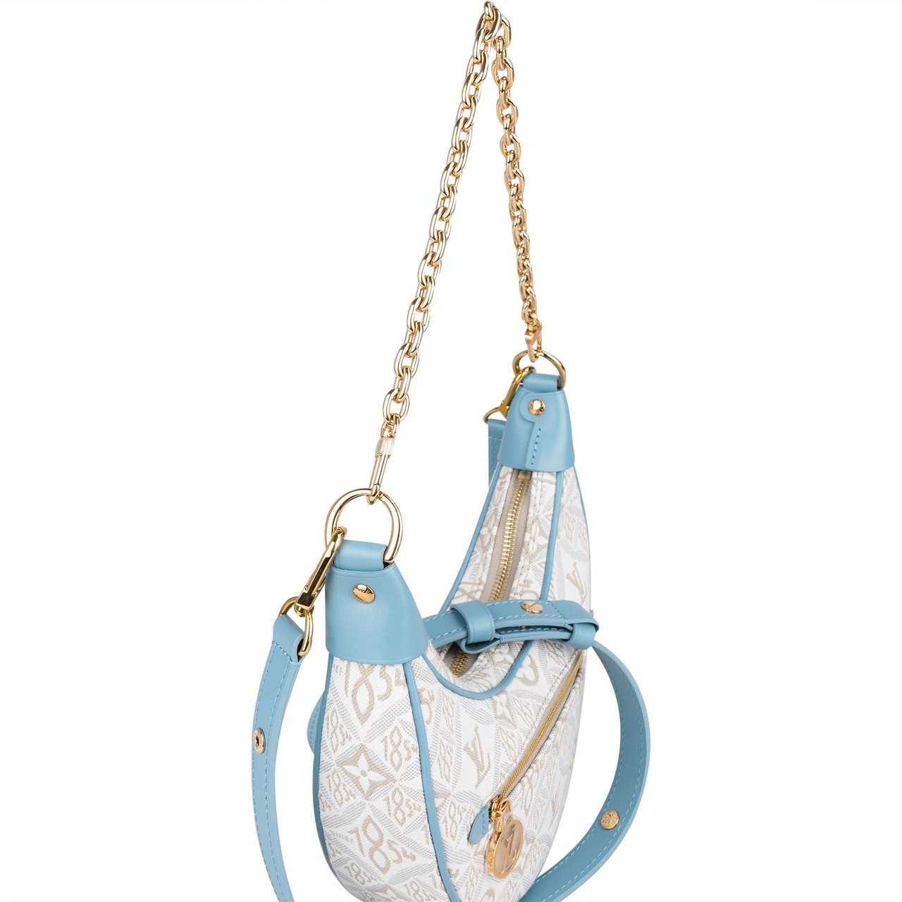 Louis Vuitton Jacquard 1854 Monogram Loop Crossbody Bag Blauw