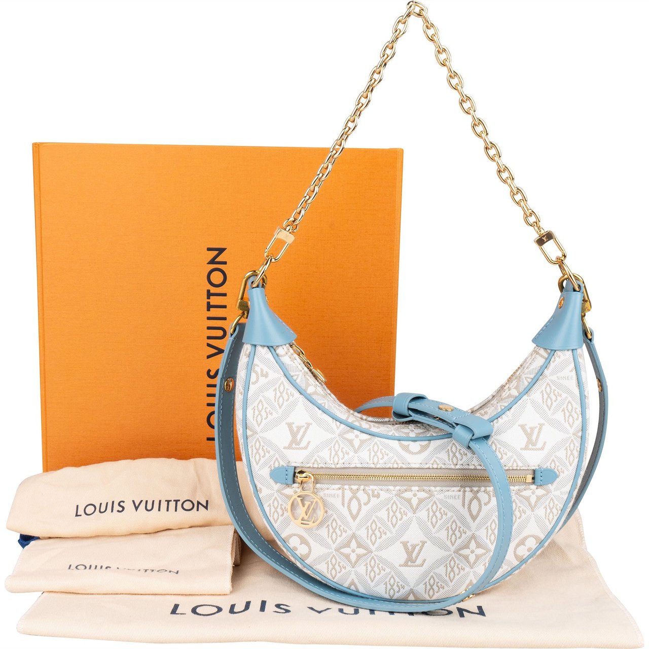 Louis Vuitton Jacquard 1854 Monogram Loop Crossbody Bag Blauw
