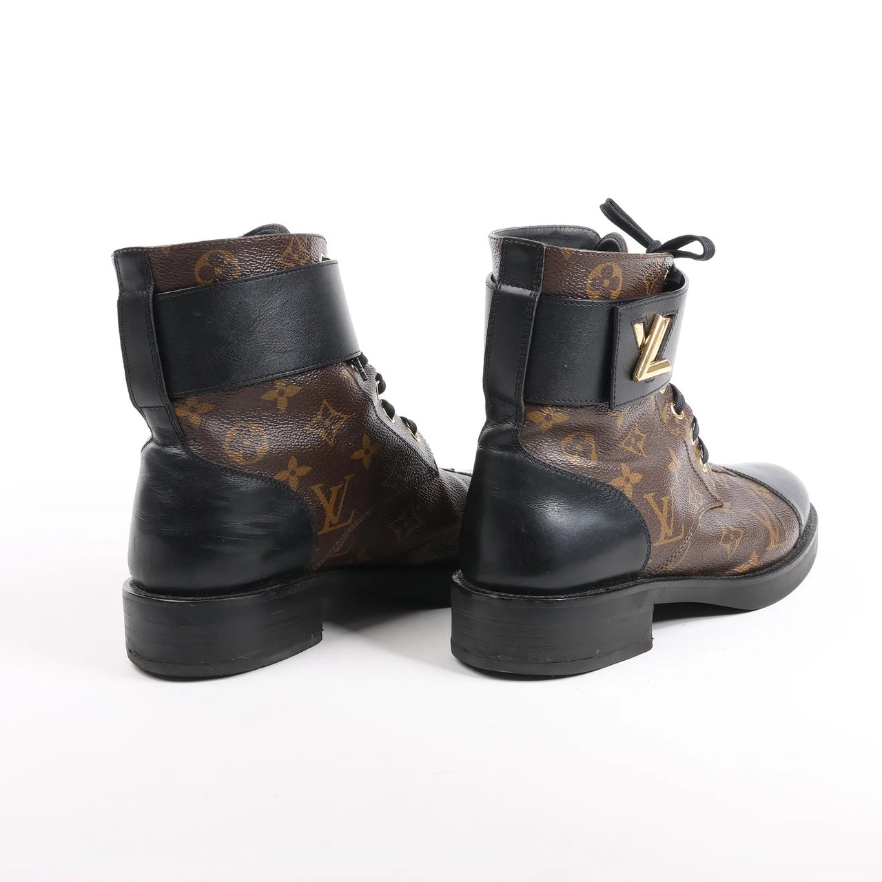 Louis Vuitton Louis Vuitton Monogram Wonderland Flat Ranger Ankle Boots in Black, Size 39 EU Bruin