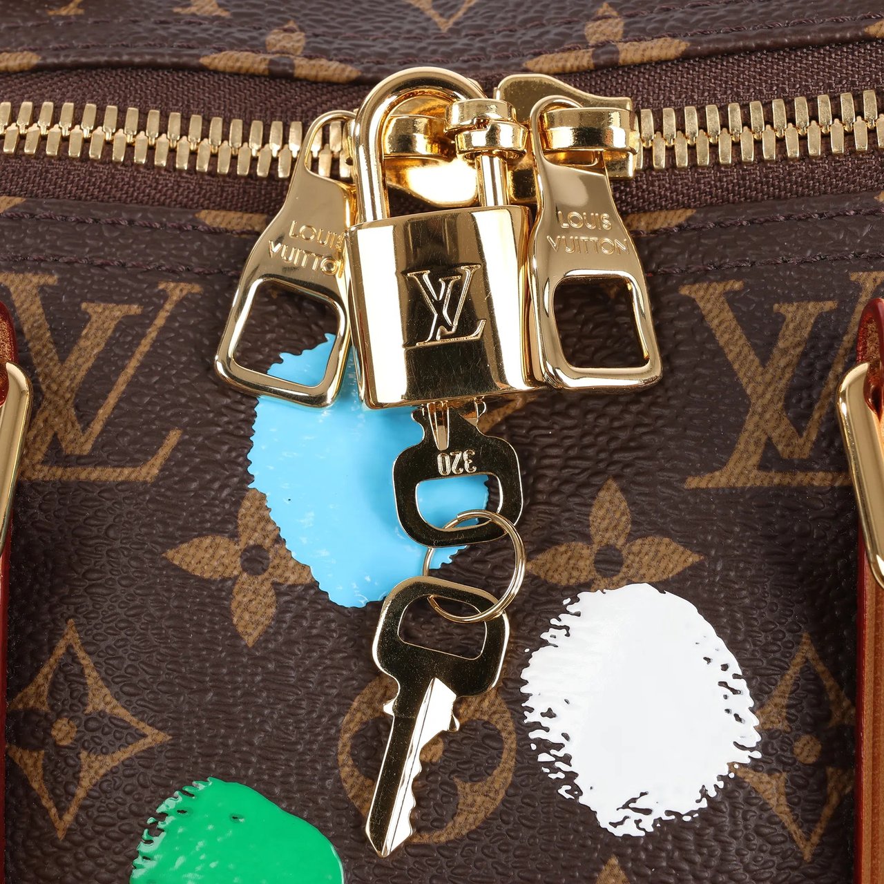 Louis Vuitton Louis Vuitton x Yayoi Kusama Monogram Keepall Bandouliere 45 Travel Bag M46377 Bruin