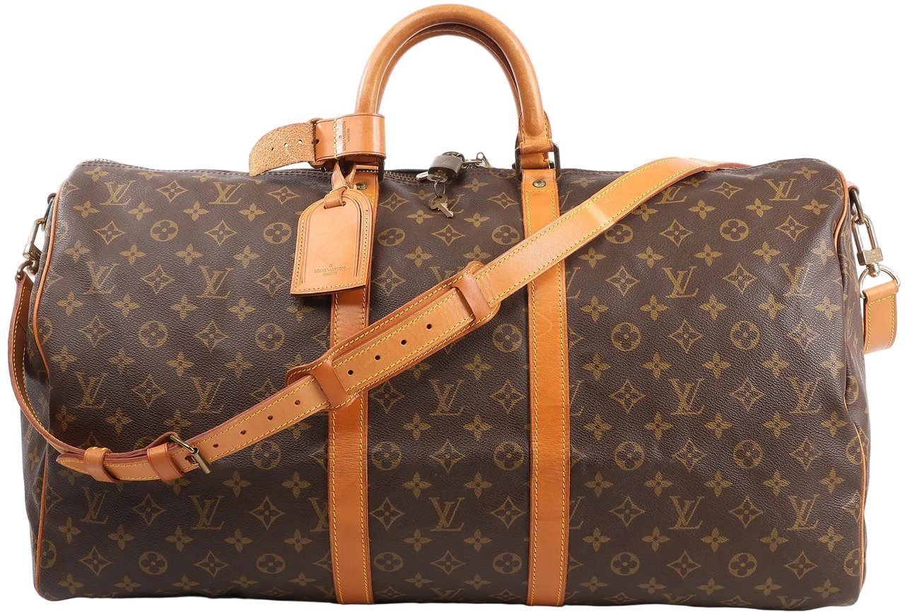 Louis Vuitton Louis Vuitton Monogram Canvas Keepall Bandoulière 55 Travel Bag M41414 Bruin