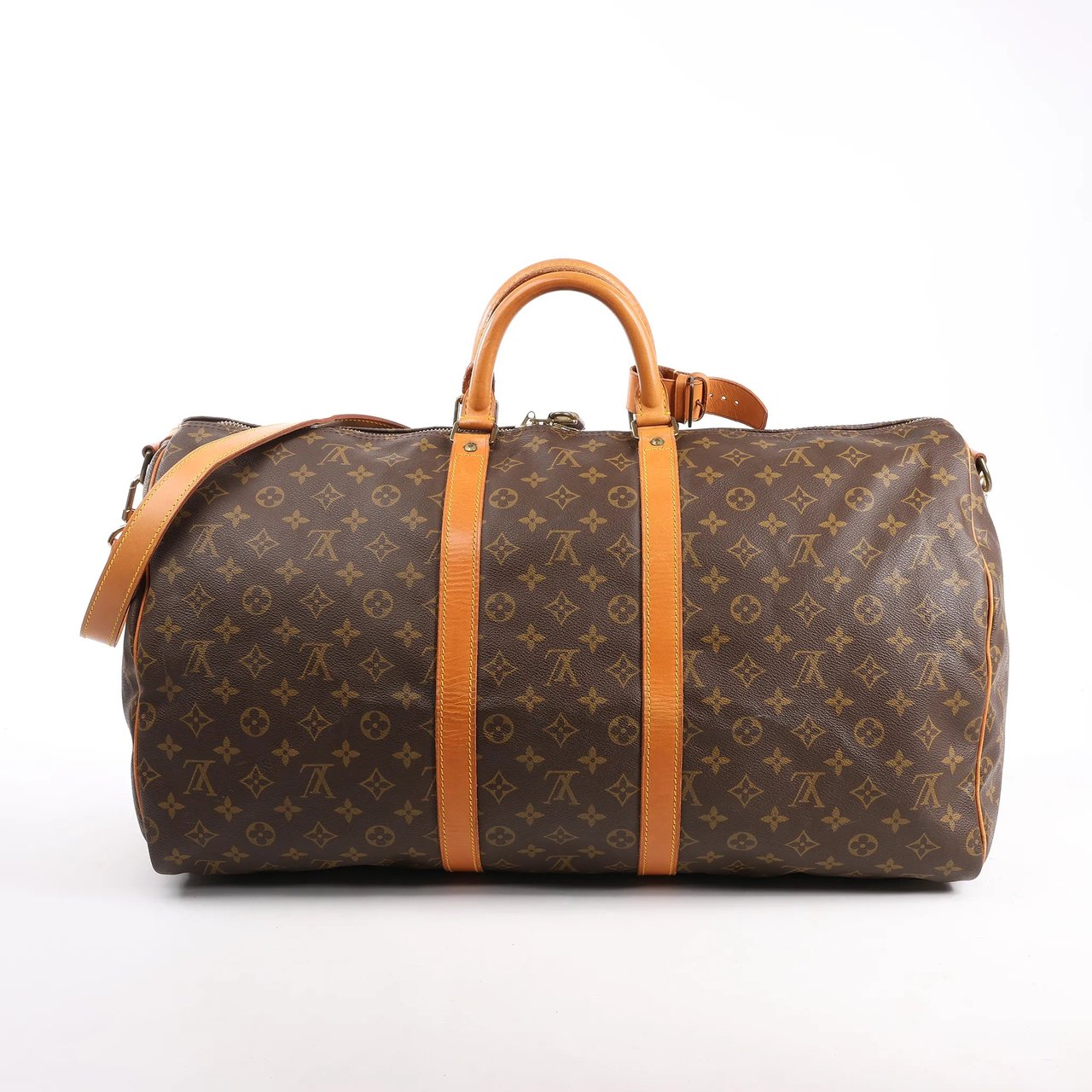 Louis Vuitton Louis Vuitton Monogram Canvas Keepall Bandoulière 55 Travel Bag M41414 Bruin