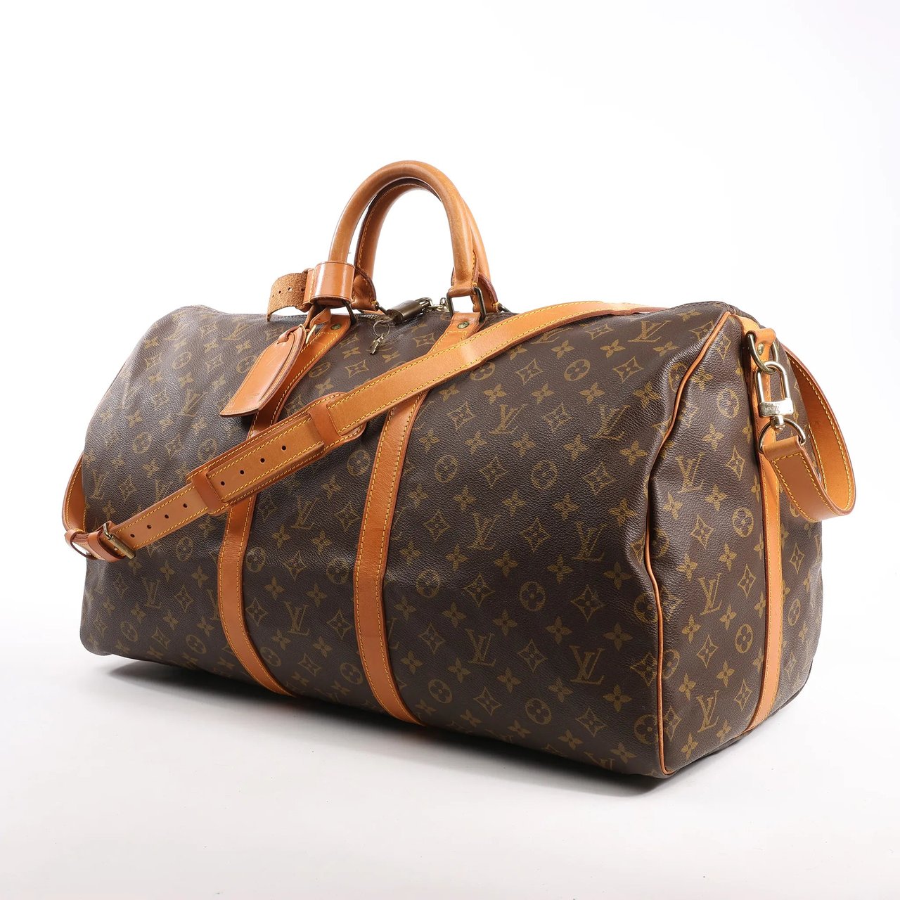 Louis Vuitton Louis Vuitton Monogram Canvas Keepall Bandoulière 55 Travel Bag M41414 Bruin