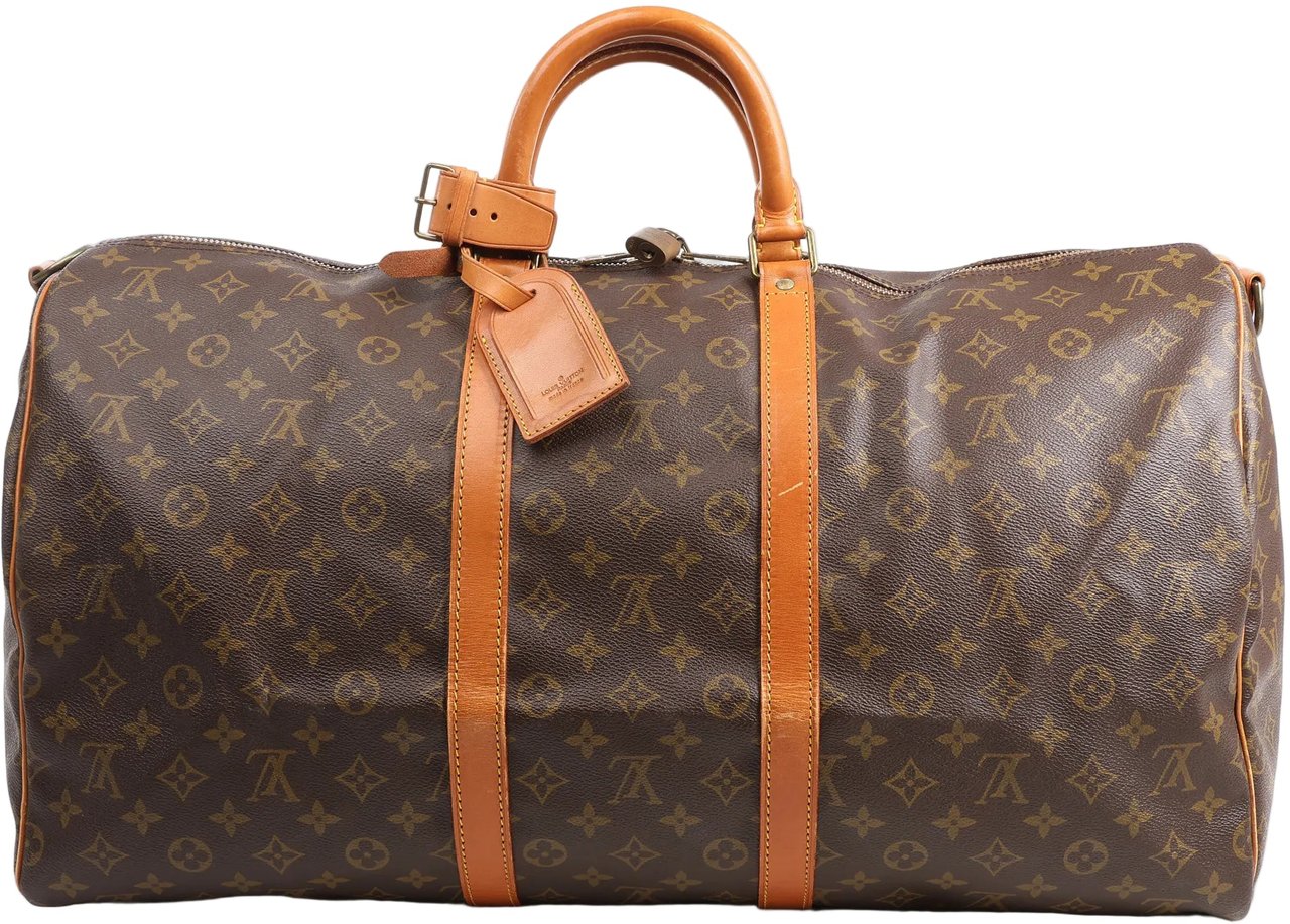 Louis Vuitton Louis Vuitton Monogram Canvas Keepall Bandoulière 55 Travel Bag M41414 Bruin