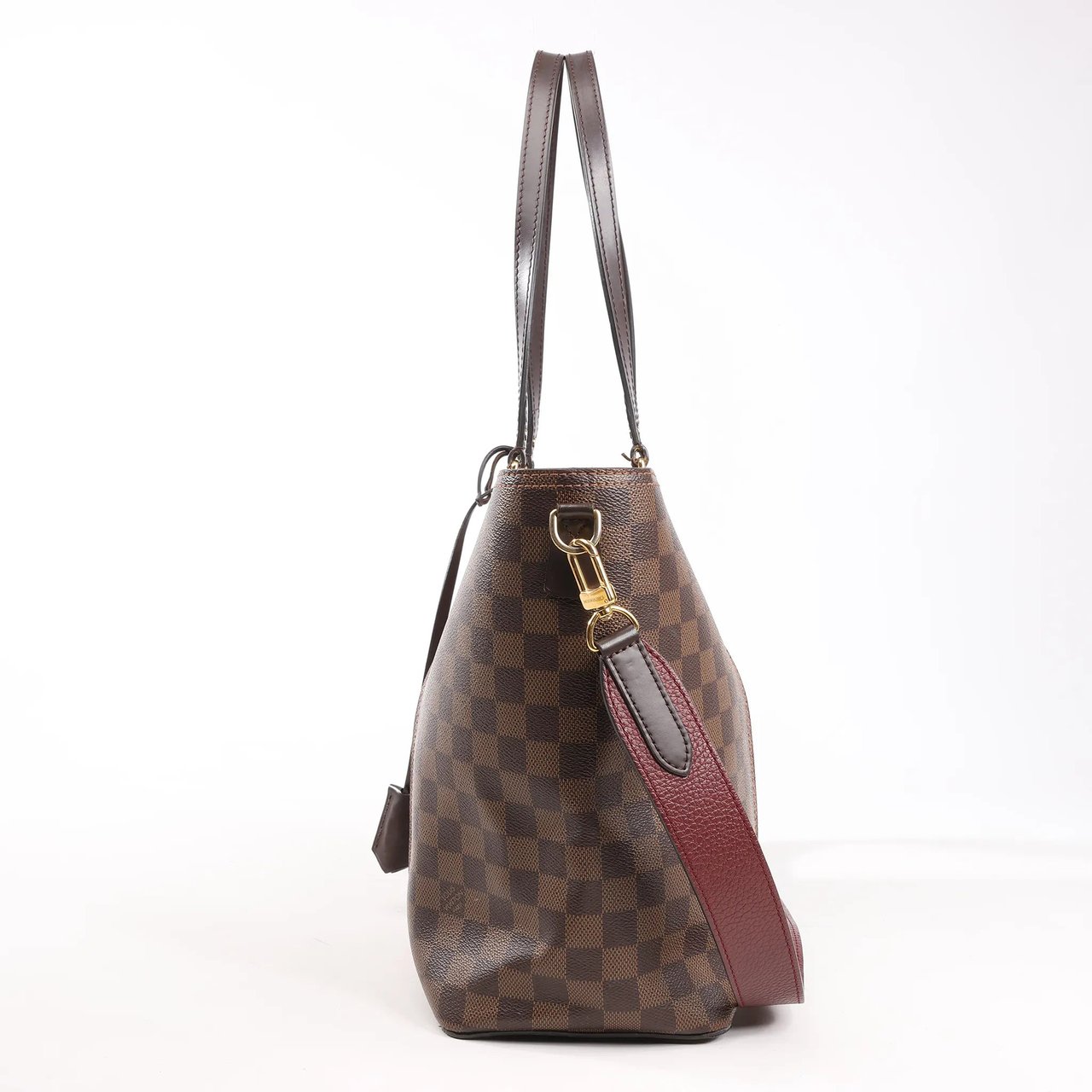 Louis Vuitton Louis Vuitton Jersey Damier x Leather 2Way Shoulder Bag in Brown x Burgundy N44021 Divers