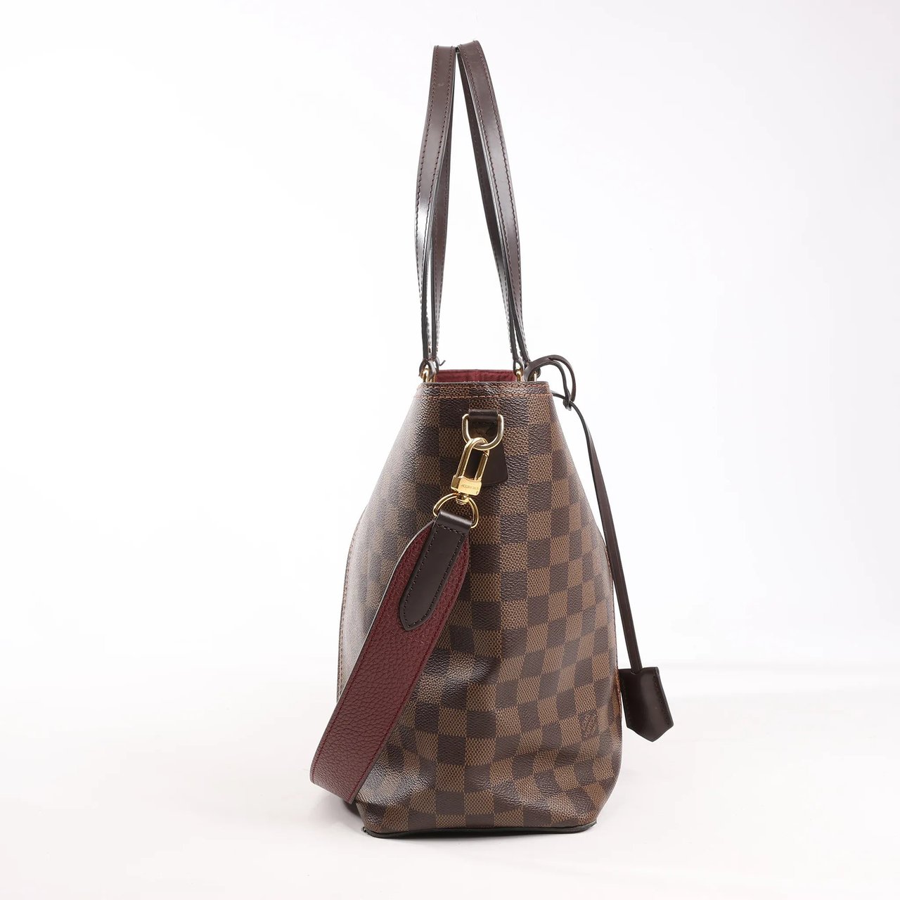 Louis Vuitton Louis Vuitton Jersey Damier x Leather 2Way Shoulder Bag in Brown x Burgundy N44021 Divers