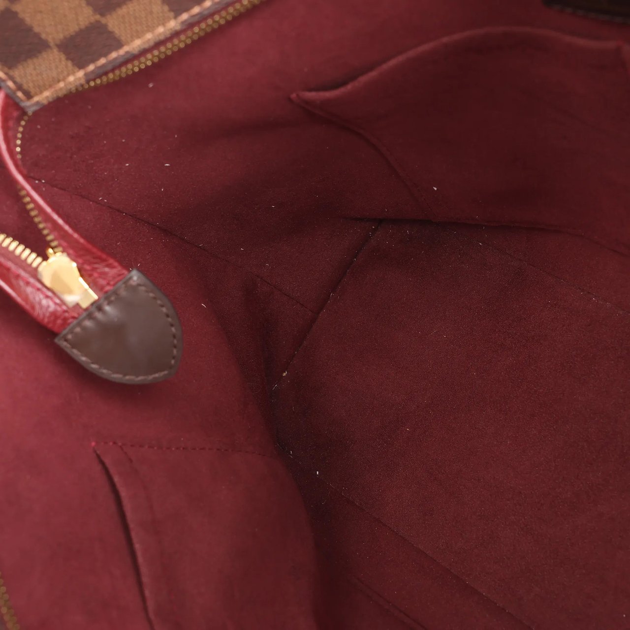 Louis Vuitton Louis Vuitton Jersey Damier x Leather 2Way Shoulder Bag in Brown x Burgundy N44021 Divers