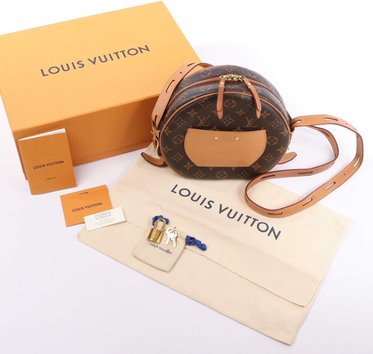 Louis Vuitton Louis Vuitton Boite Chapeau Souple MM Monogram Leather Sholder Bag M45647 Bruin