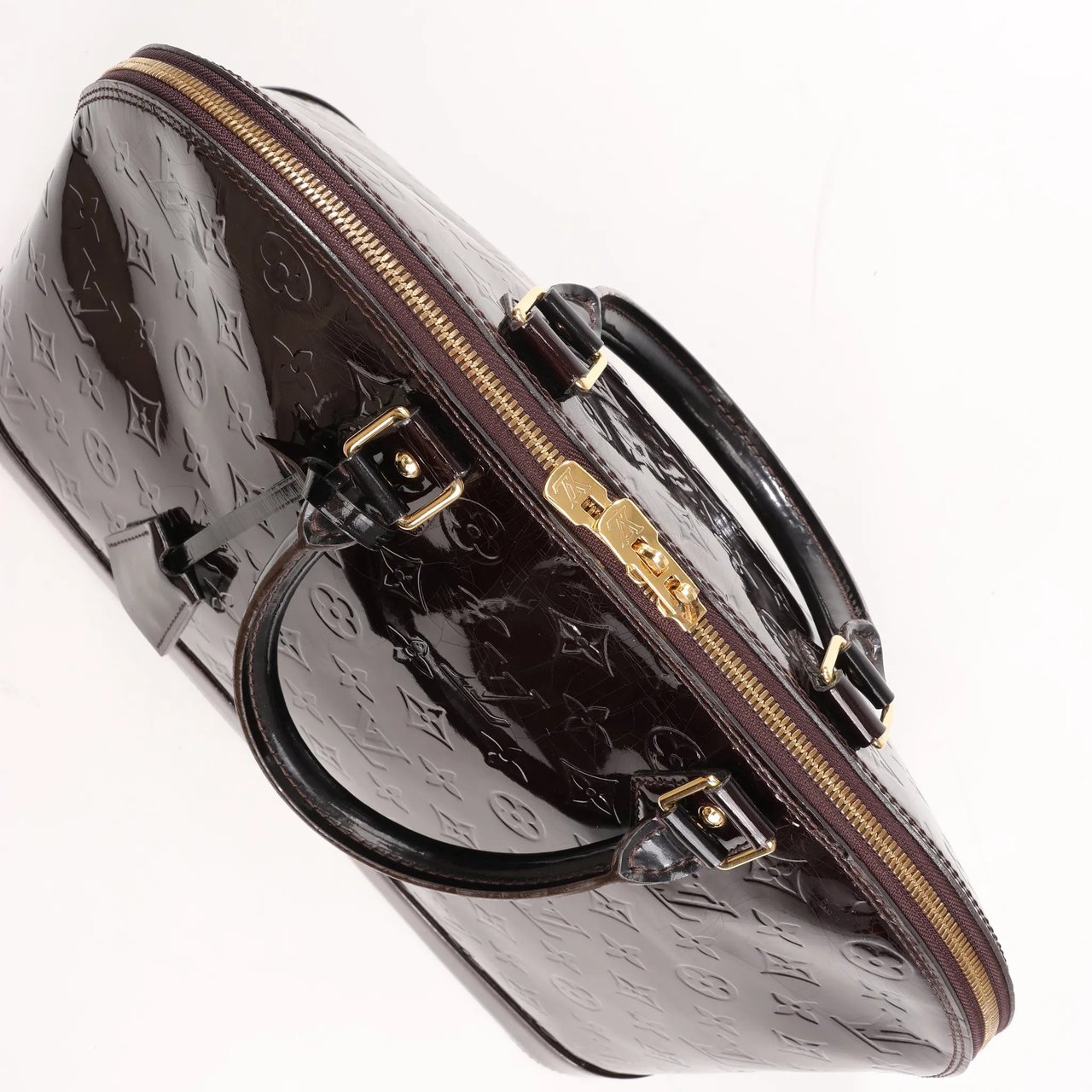 Louis Vuitton Louis Vuitton Vernis Alma GM Handbag in Amarante M93595 Maroon