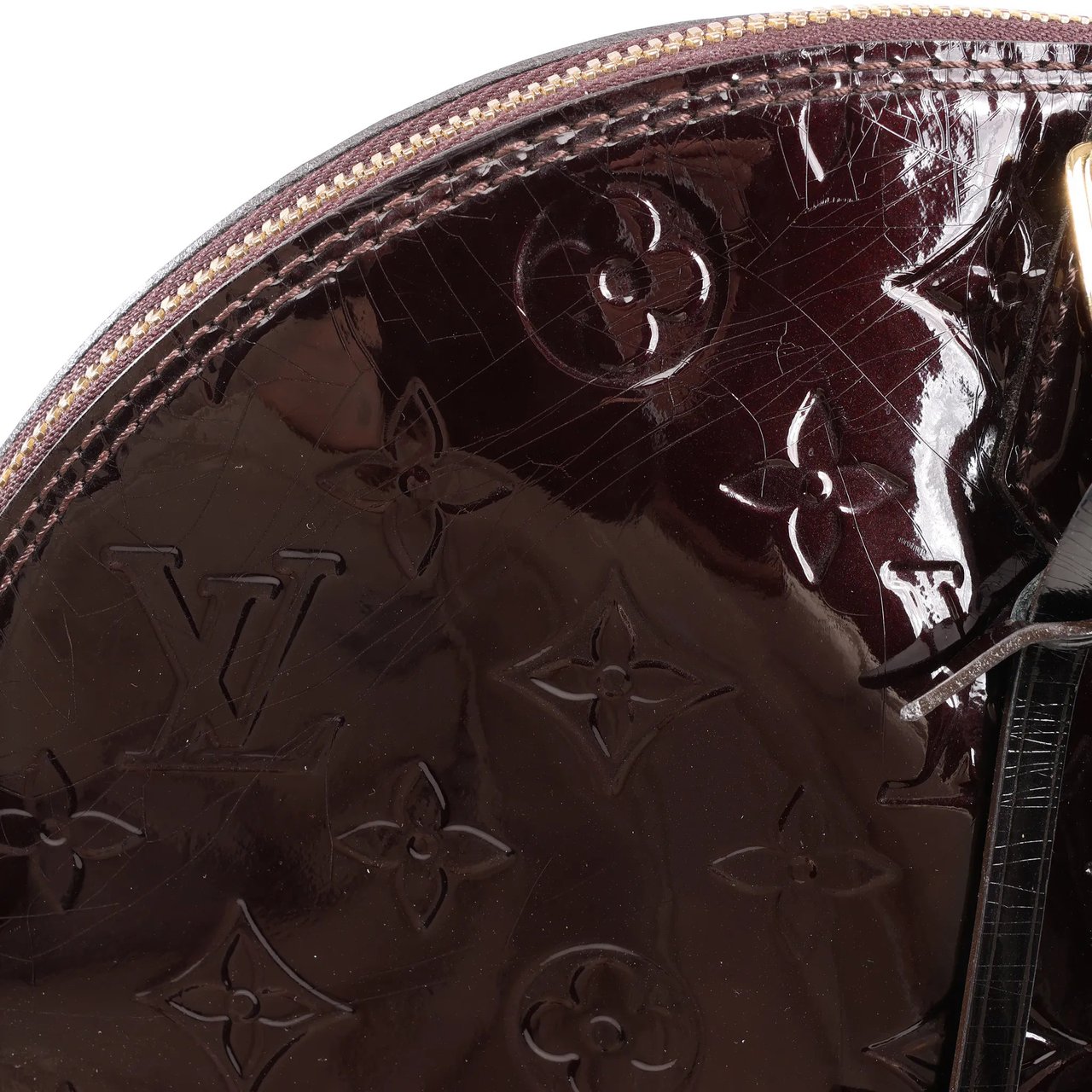 Louis Vuitton Louis Vuitton Vernis Alma GM Handbag in Amarante M93595 Maroon