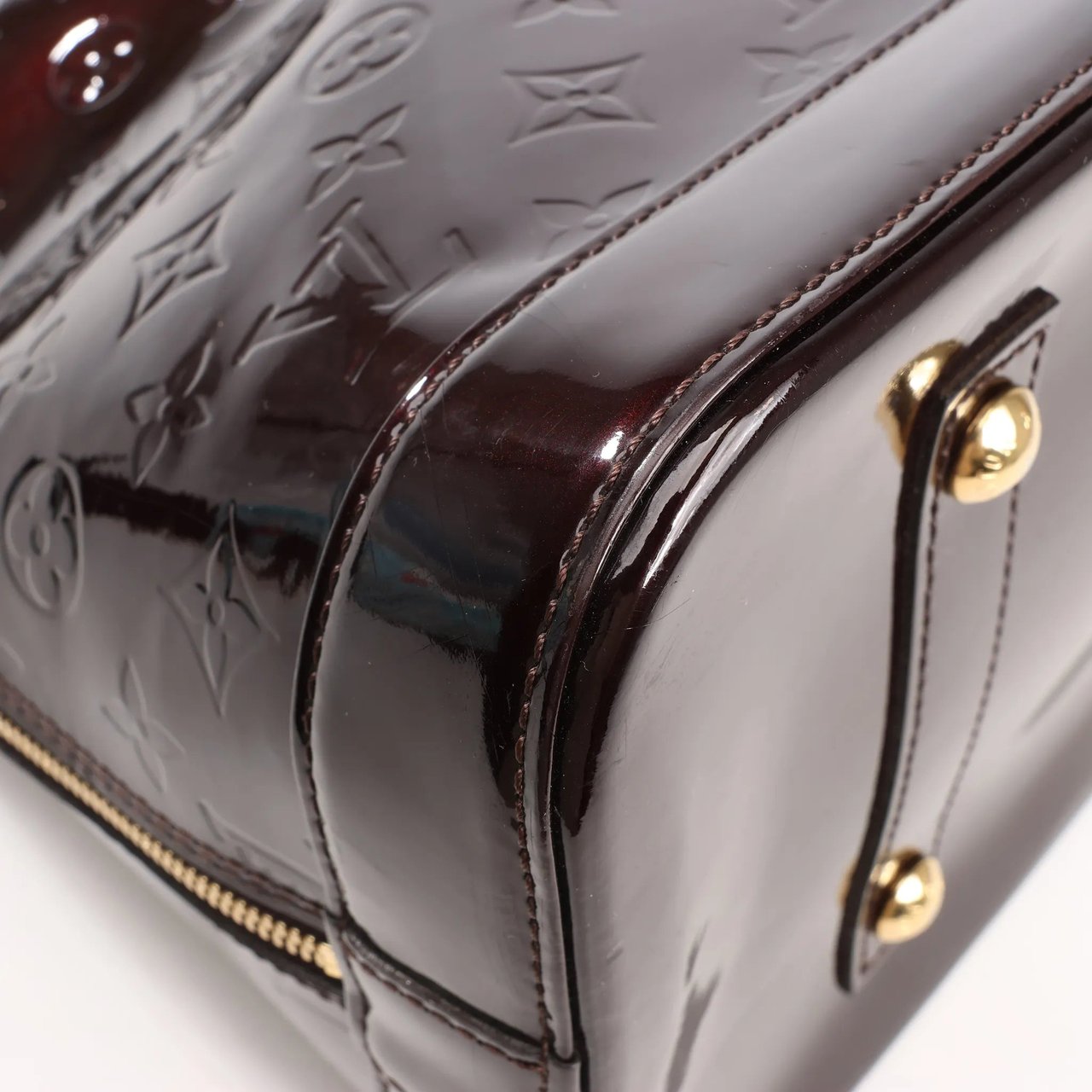 Louis Vuitton Louis Vuitton Vernis Alma GM Handbag in Amarante M93595 Maroon