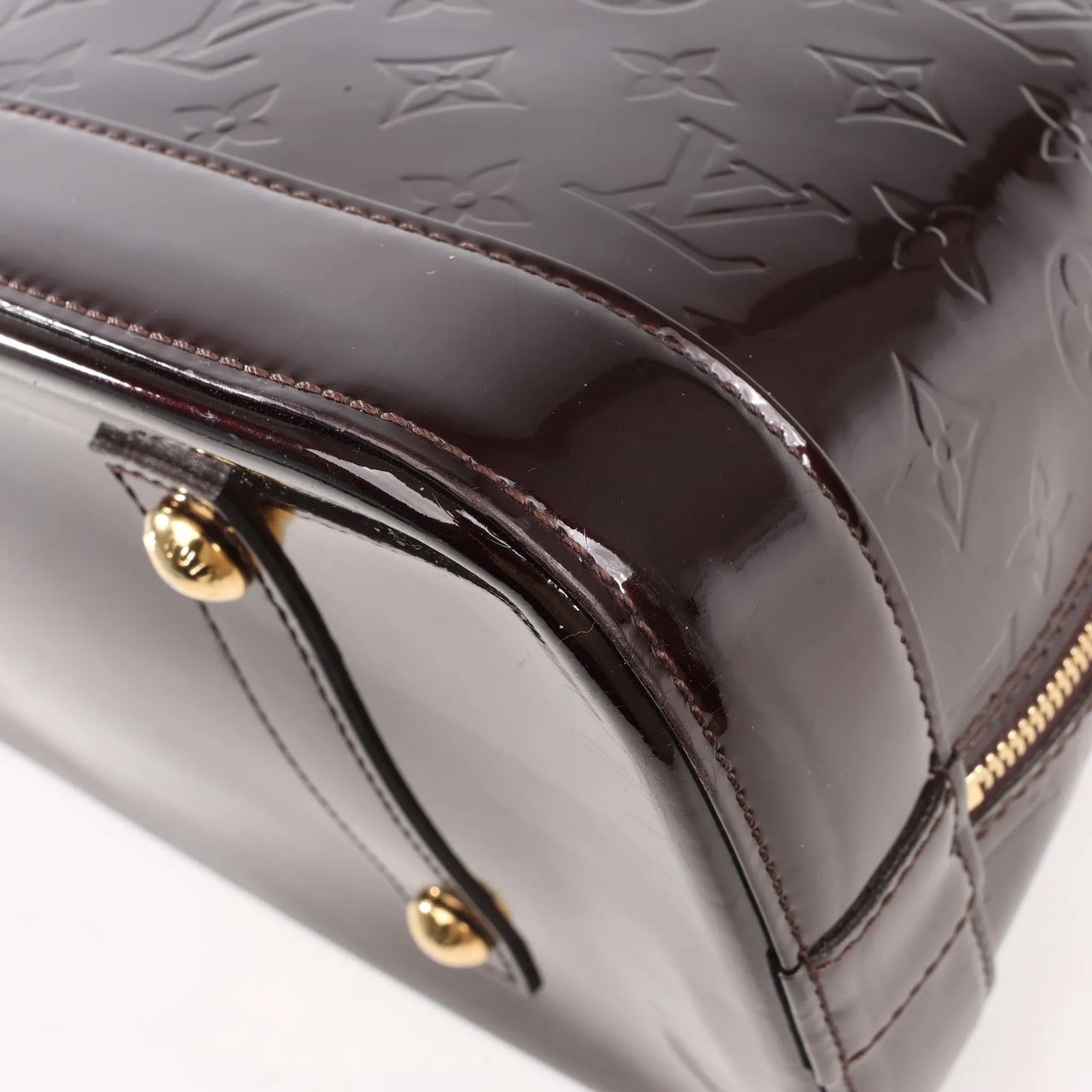 Louis Vuitton Louis Vuitton Vernis Alma GM Handbag in Amarante M93595 Maroon