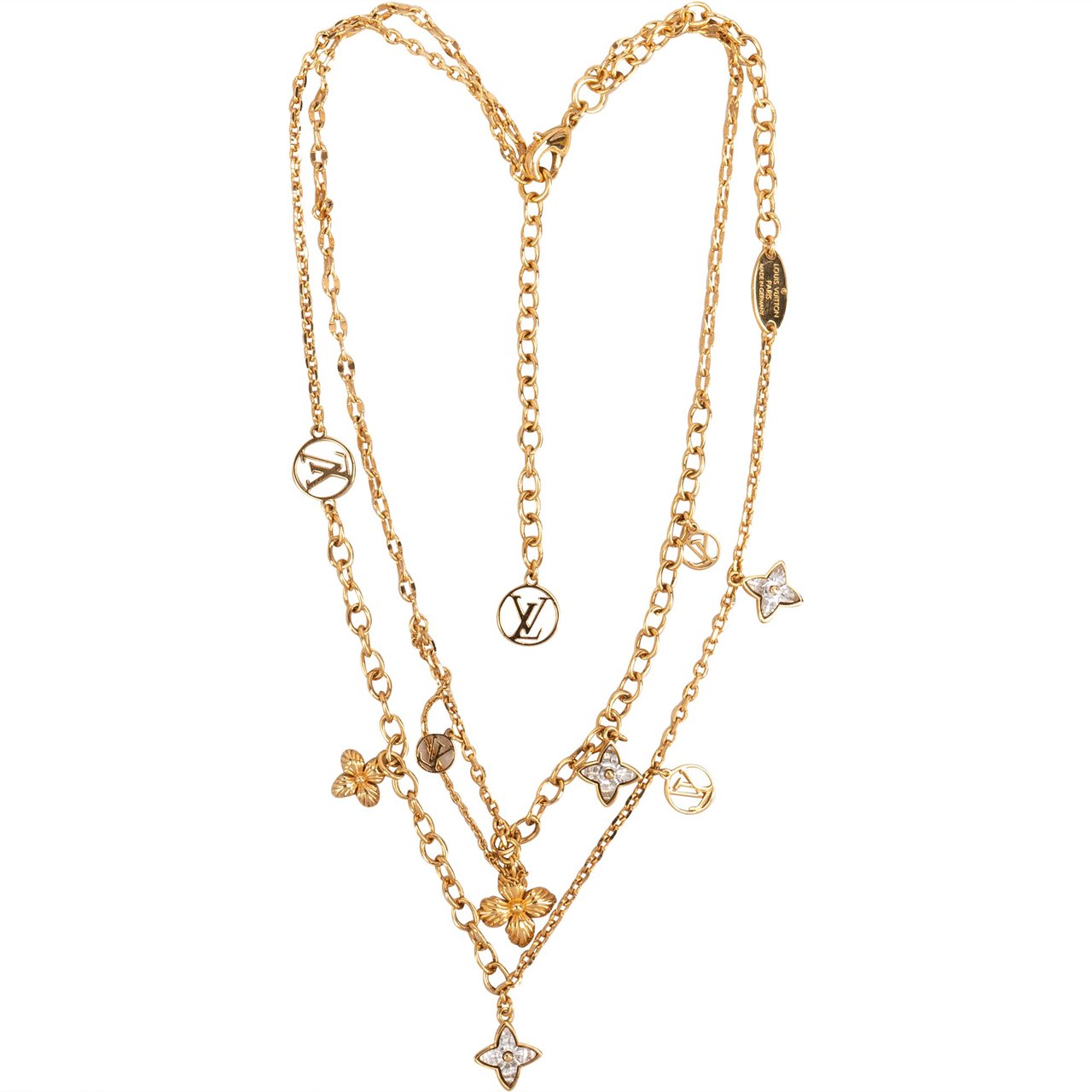 Louis Vuitton Louis Vuitton Gold Tone Blooming Necklace Goud