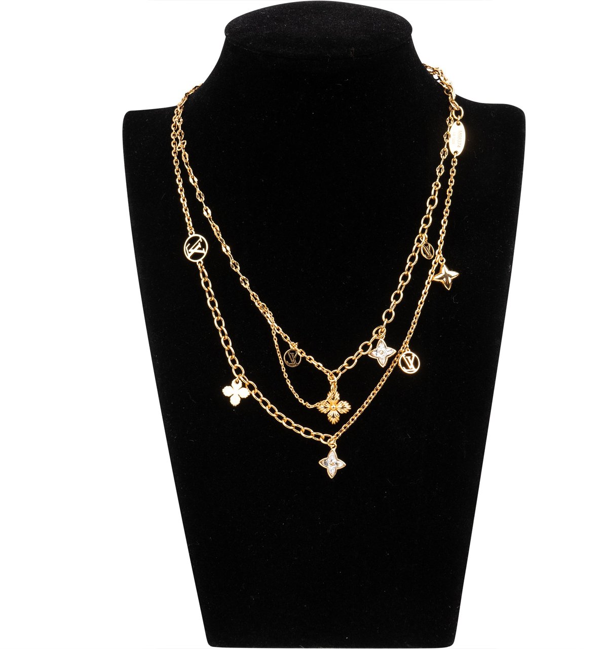 Louis Vuitton Louis Vuitton Gold Tone Blooming Necklace Goud