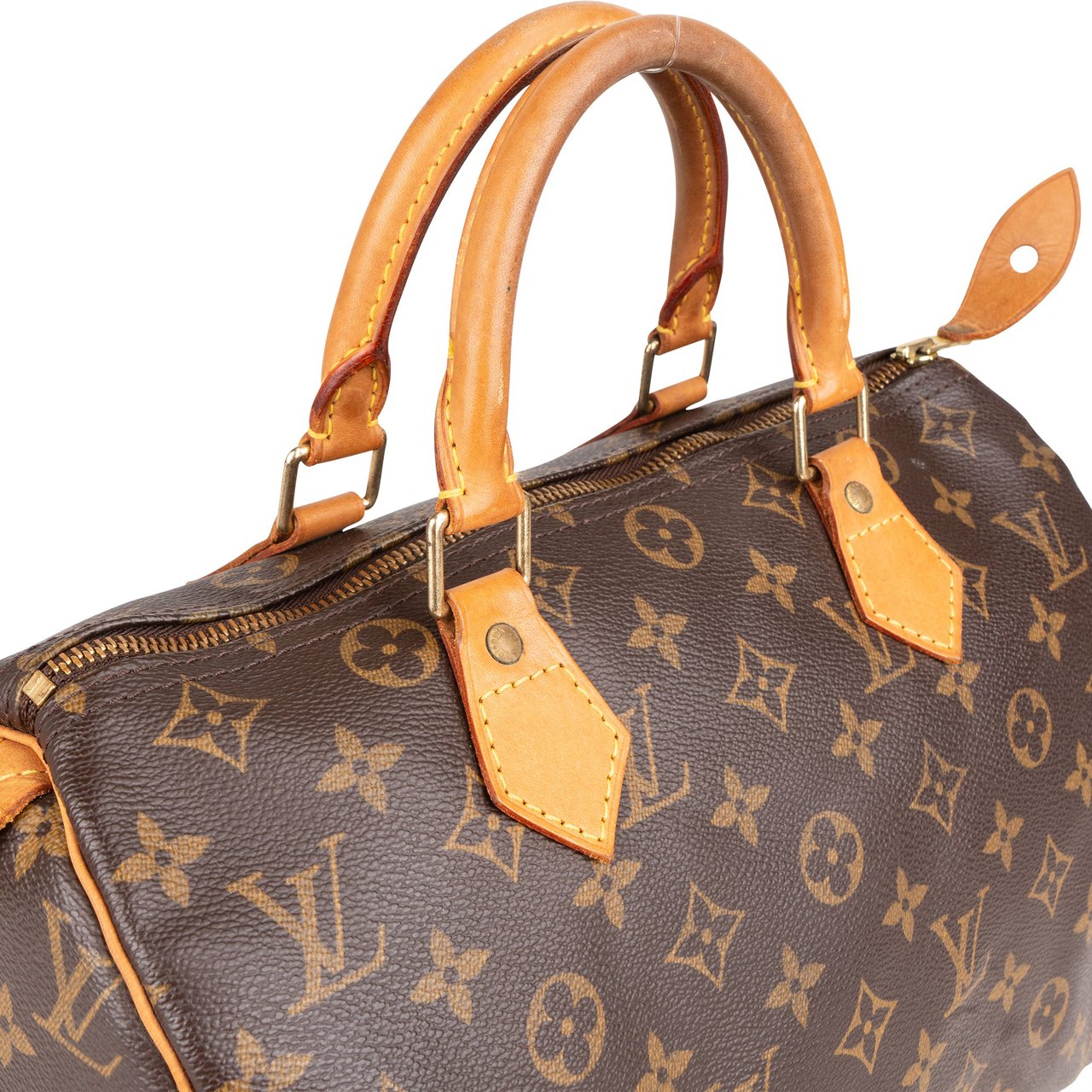 Louis Vuitton Louis Vuitton Canvas Monogram Speedy 30 Handbag Bruin