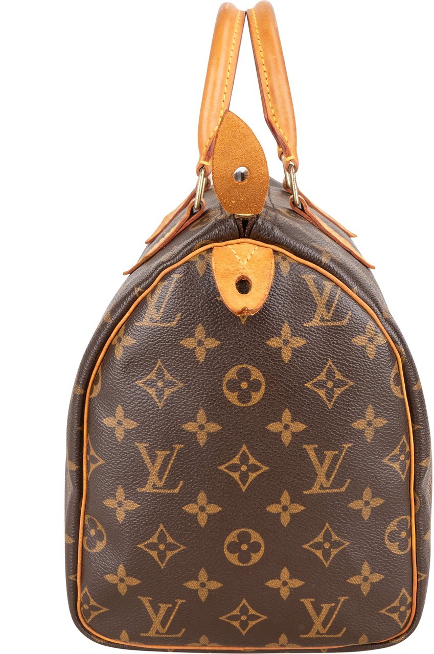 Louis Vuitton Louis Vuitton Canvas Monogram Speedy 30 Handbag Bruin
