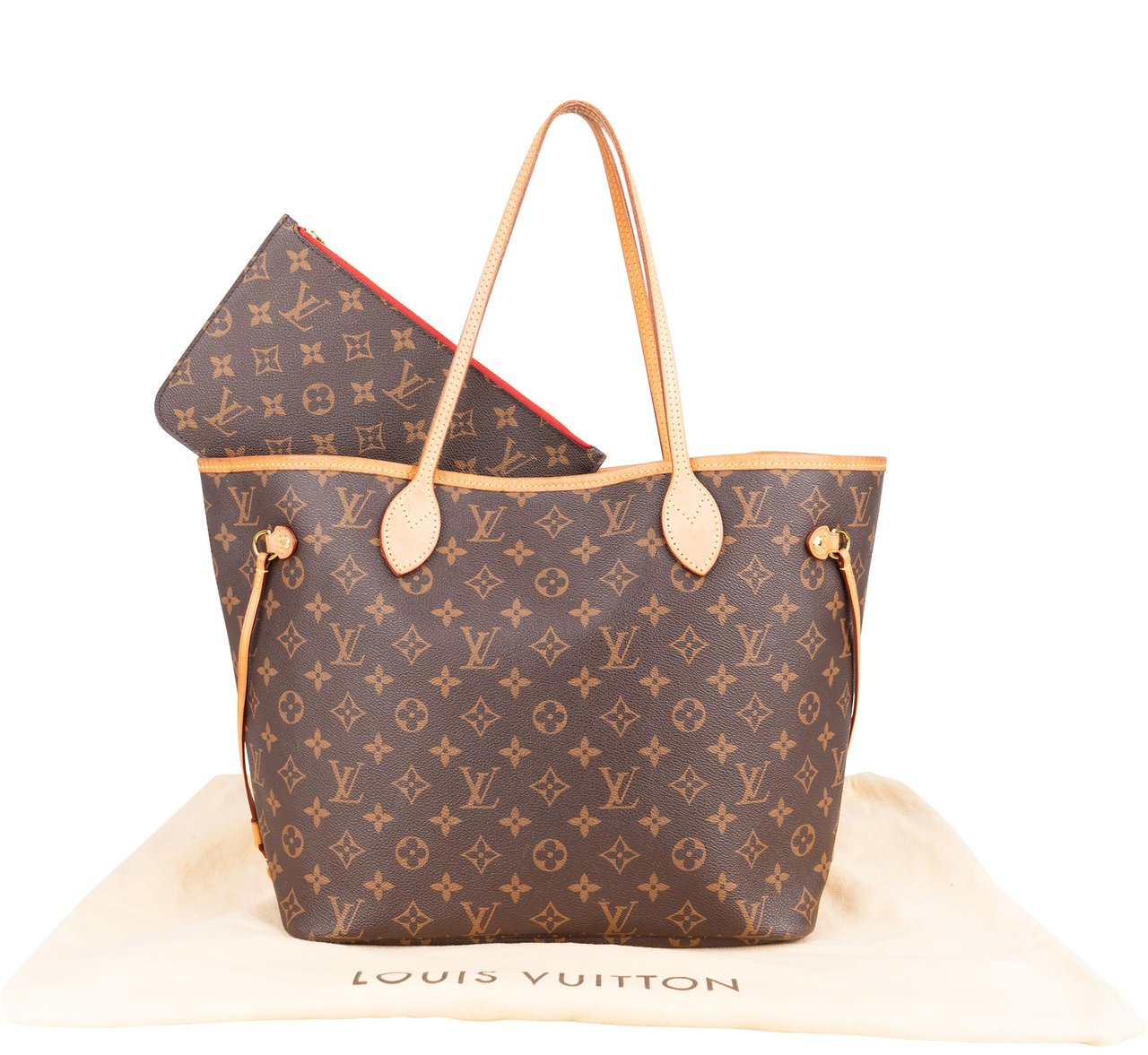 Louis Vuitton Louis Vuitton Canvas Monogram Neverfull MM Shopper Handbag Bruin
