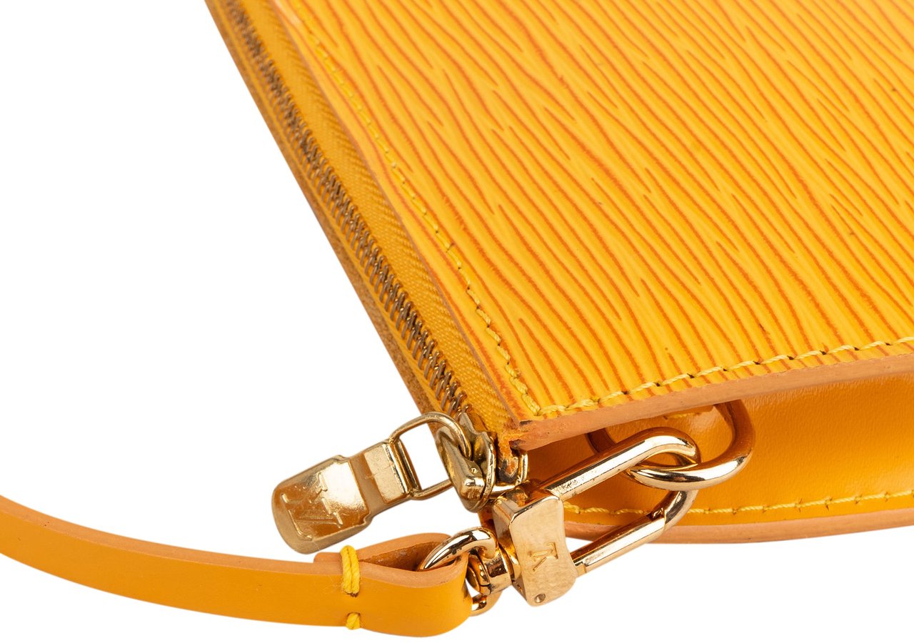 Louis Vuitton Louis Vuitton Yellow Epi Leather Pochette Accessoire Handbag Geel