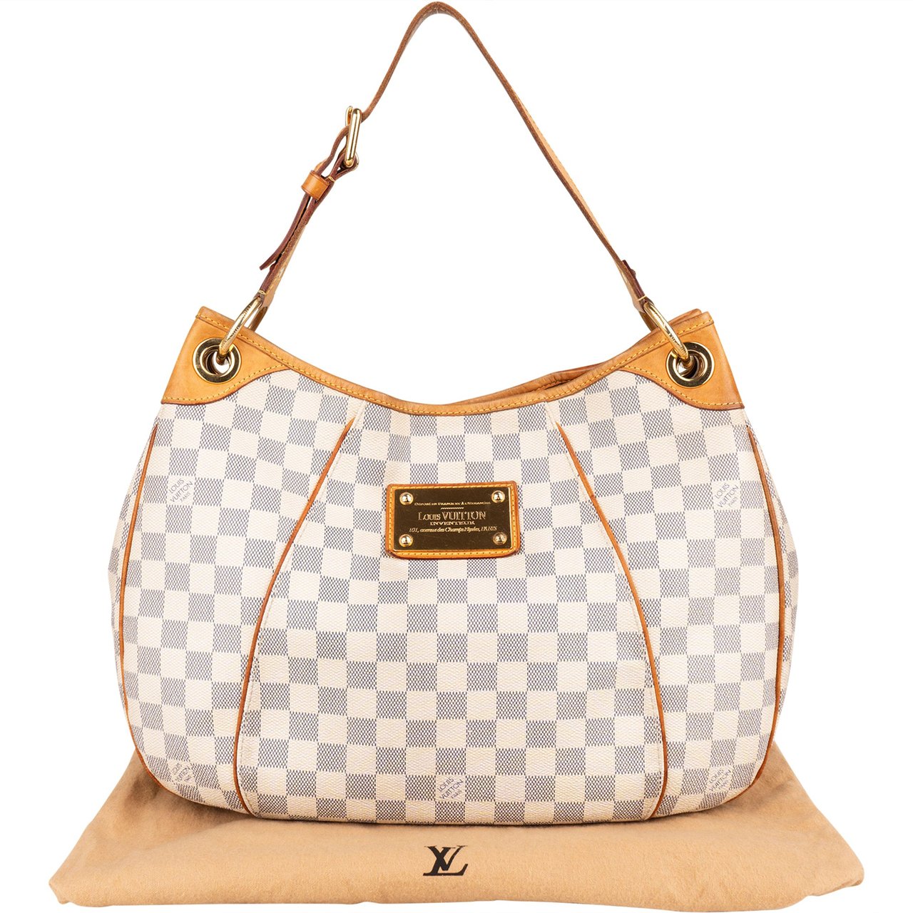 Louis Vuitton Louis Vuitton Damier Azur Monogram Galliera PM Handbag Beige