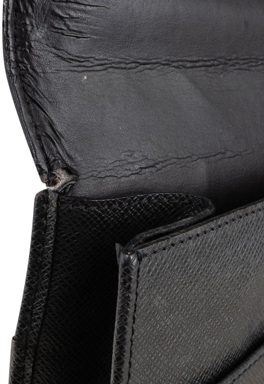 Louis Vuitton Taiga Leather Serviette Kazan Business Handbag Zwart