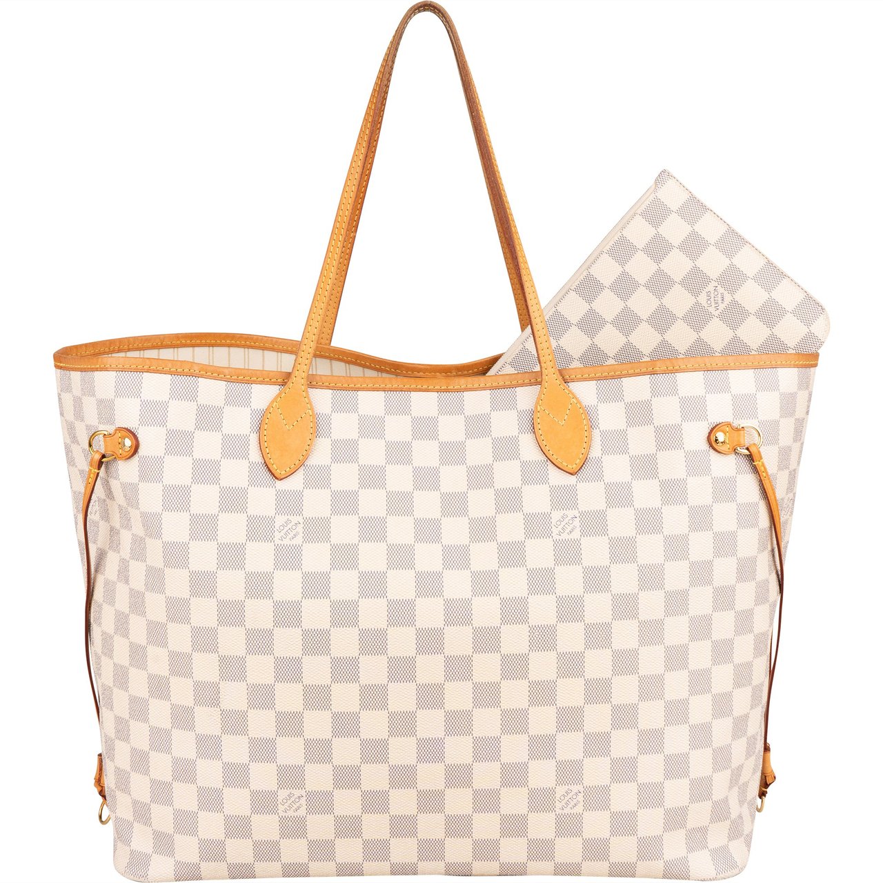 Louis Vuitton Louis Vuitton Damier Azur Monogram Neverfull GM Shopper Handbag Beige