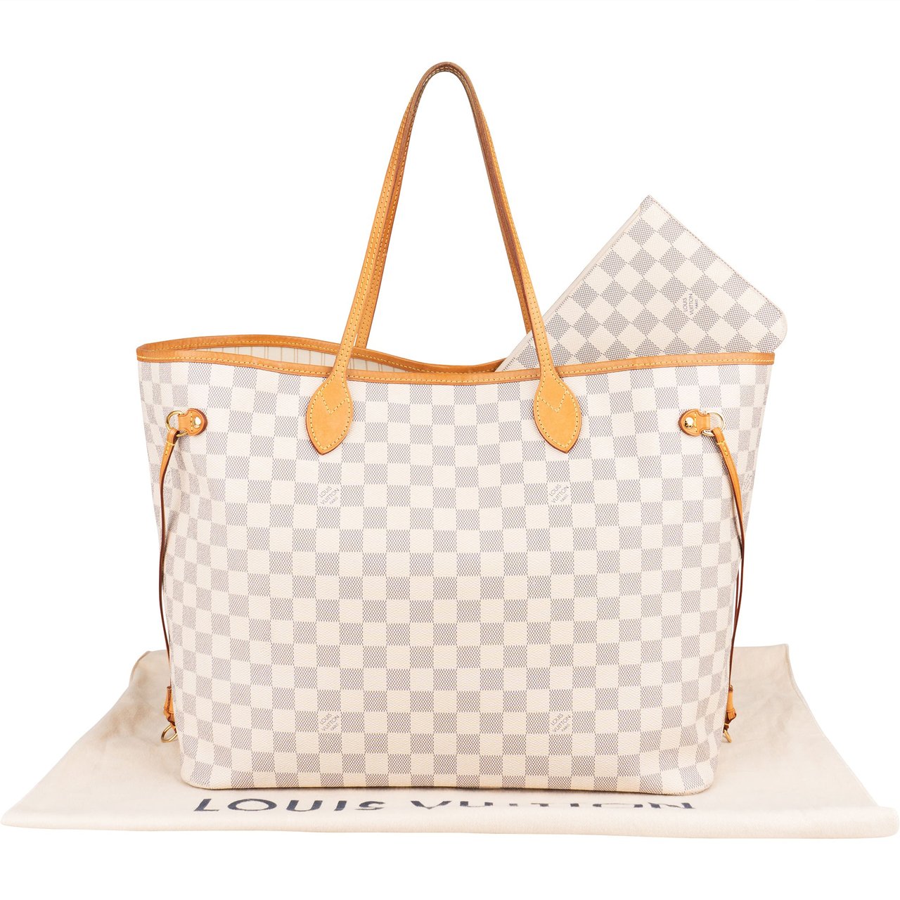 Louis Vuitton Louis Vuitton Damier Azur Monogram Neverfull GM Shopper Handbag Beige
