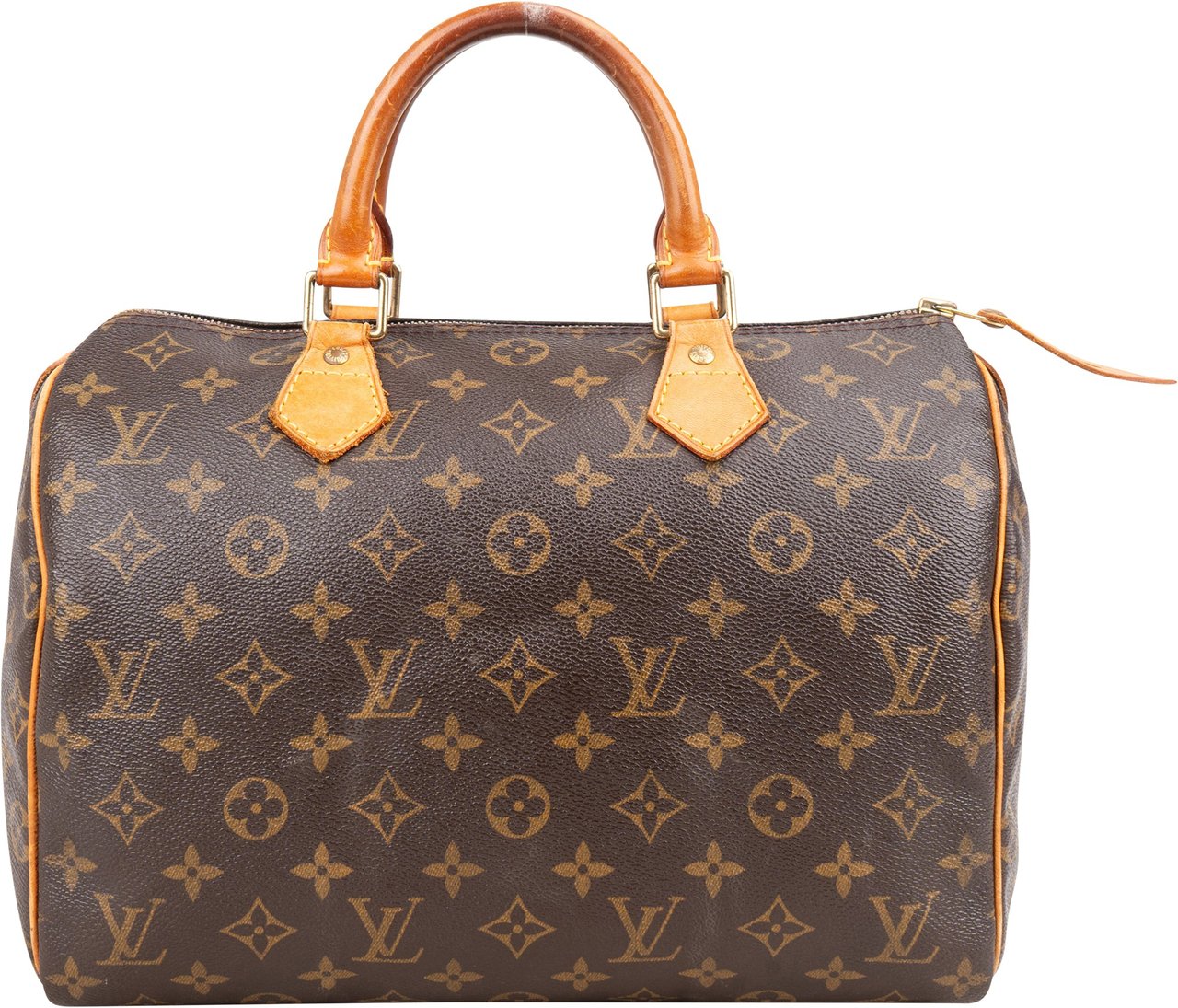Louis Vuitton Louis Vuitton Canvas Monogram Speedy 30 Handbag Bruin