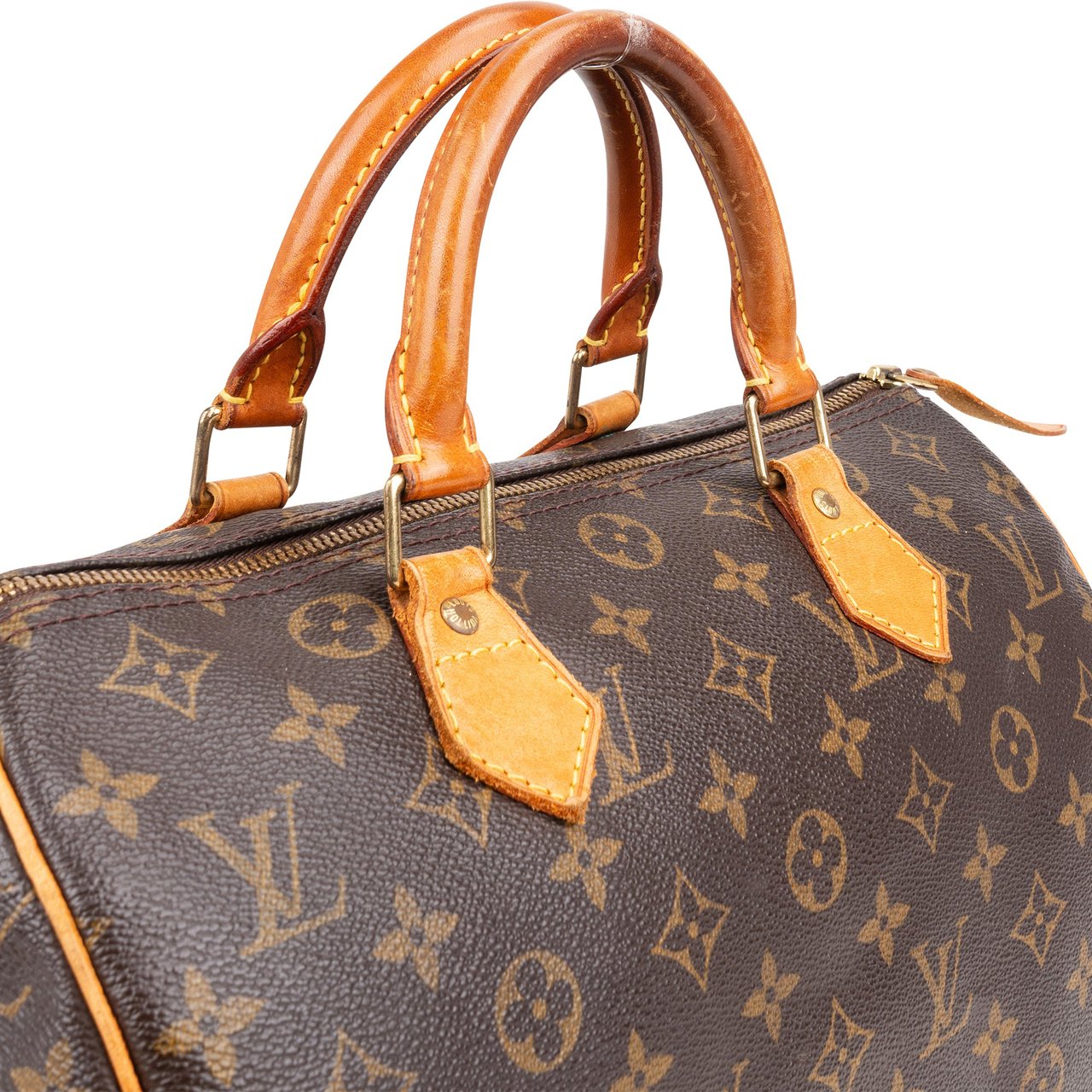 Louis Vuitton Louis Vuitton Canvas Monogram Speedy 30 Handbag Bruin