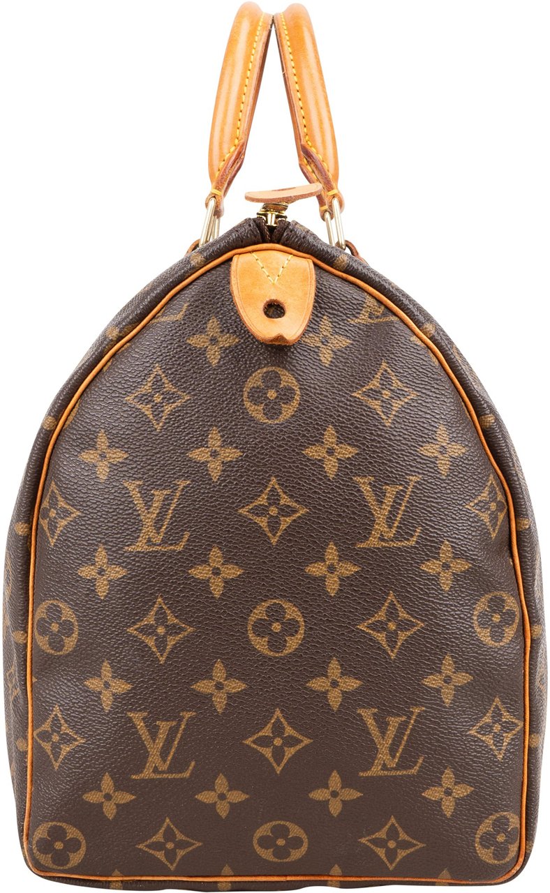 Louis Vuitton Louis Vuitton Canvas Monogram Speedy 35 Handbag Bruin