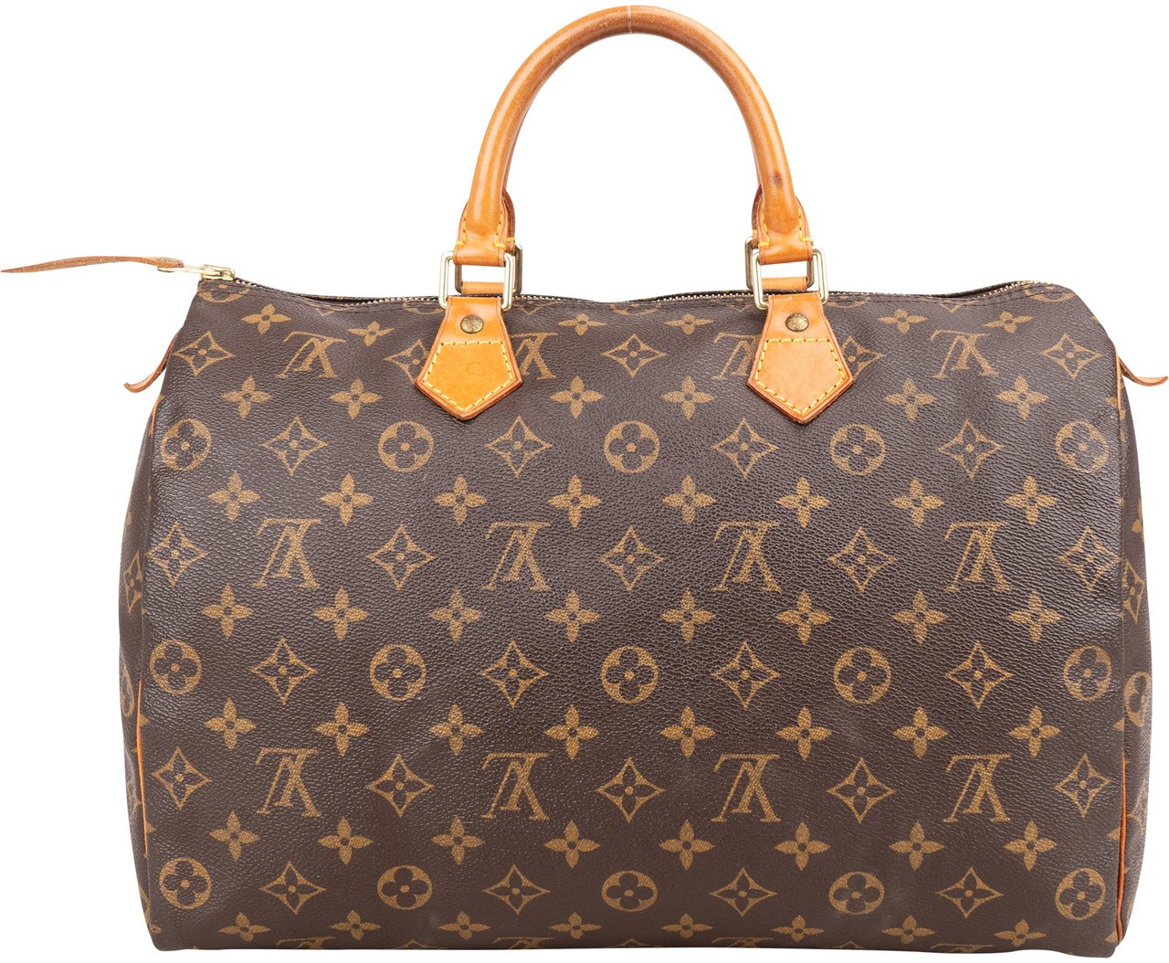 Louis Vuitton Louis Vuitton Canvas Monogram Speedy 35 Handbag Bruin