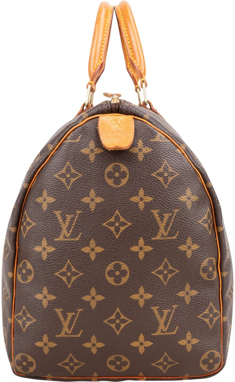 Louis Vuitton Louis Vuitton Canvas Monogram Speedy 35 Handbag Bruin