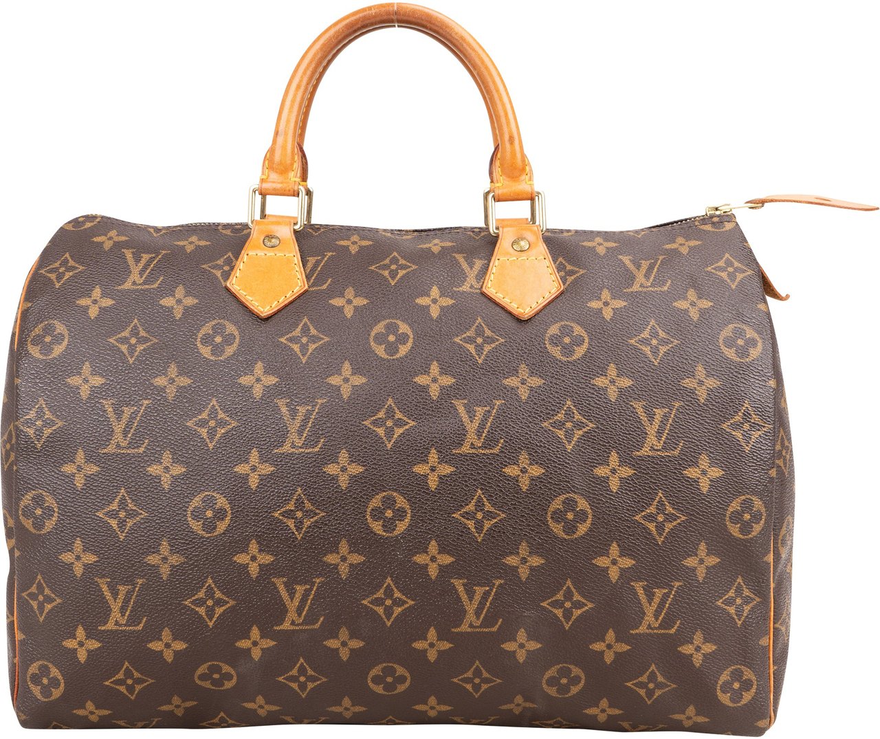 Louis Vuitton Louis Vuitton Canvas Monogram Speedy 35 Handbag Bruin