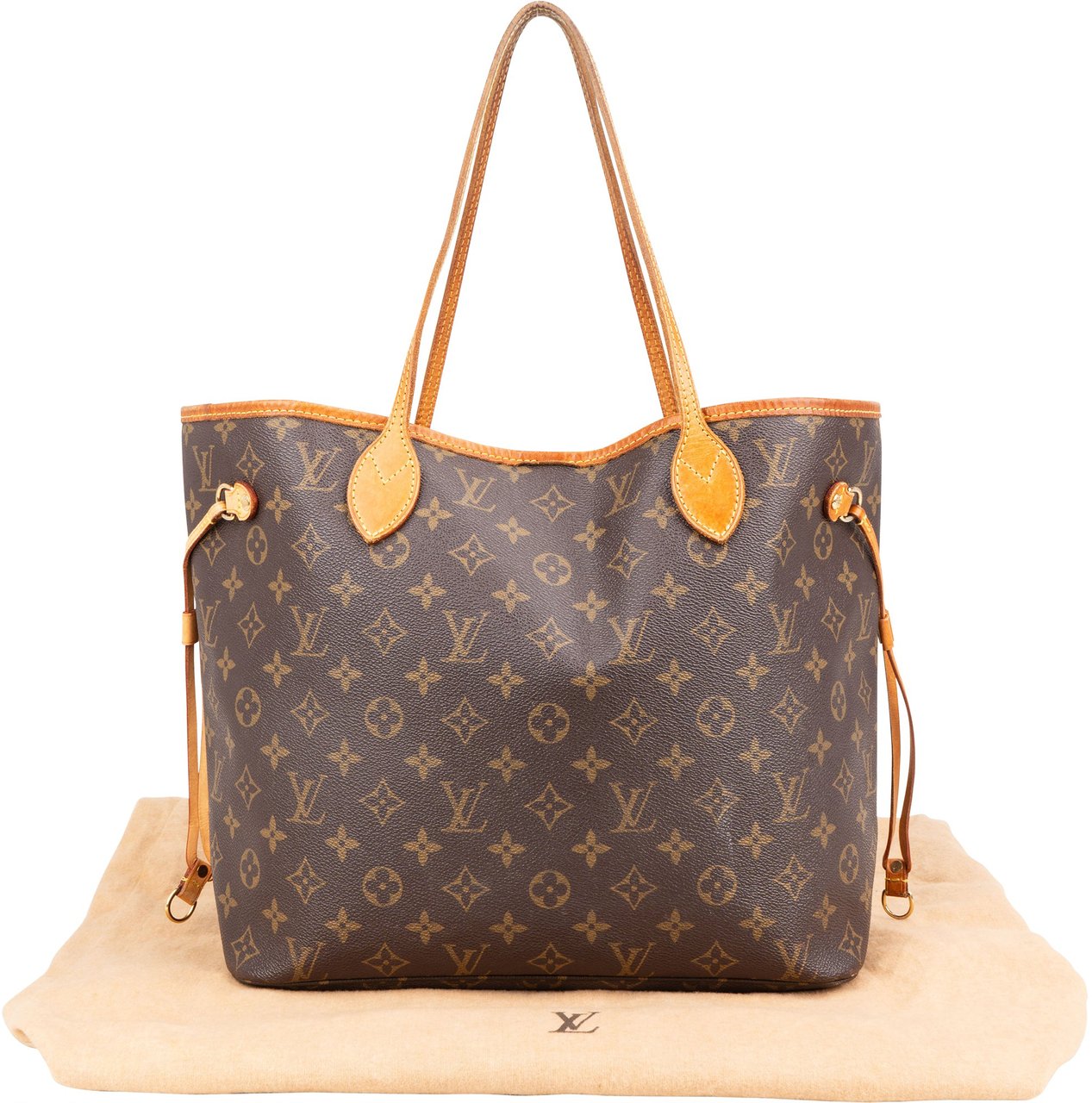 Louis Vuitton Louis Vuitton Canvas Monogram Neverfull MM Shopper Handbag Bruin