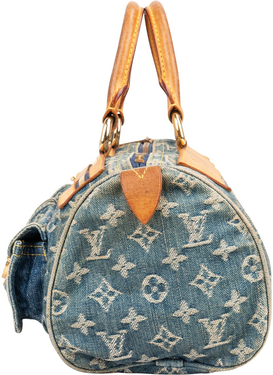 Louis Vuitton Louis Vuitton Denim Monogram Neo Speedy 30 Handbag Blauw