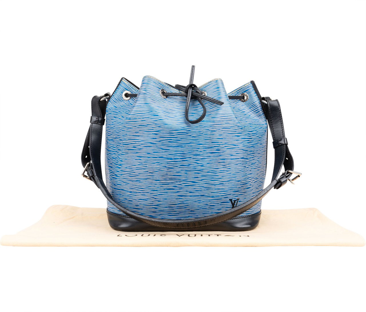 Louis Vuitton Bicolor Epi Leather NM Sac Noe Petit Shoulder Bag Blauw