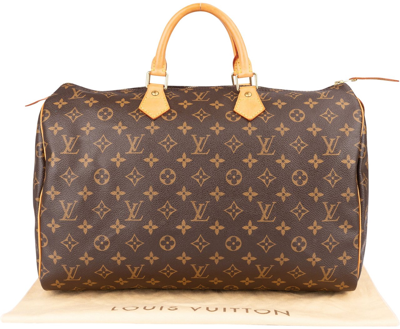 Louis Vuitton Louis Vuitton Canvas Monogram Speedy 40 Handbag Bruin