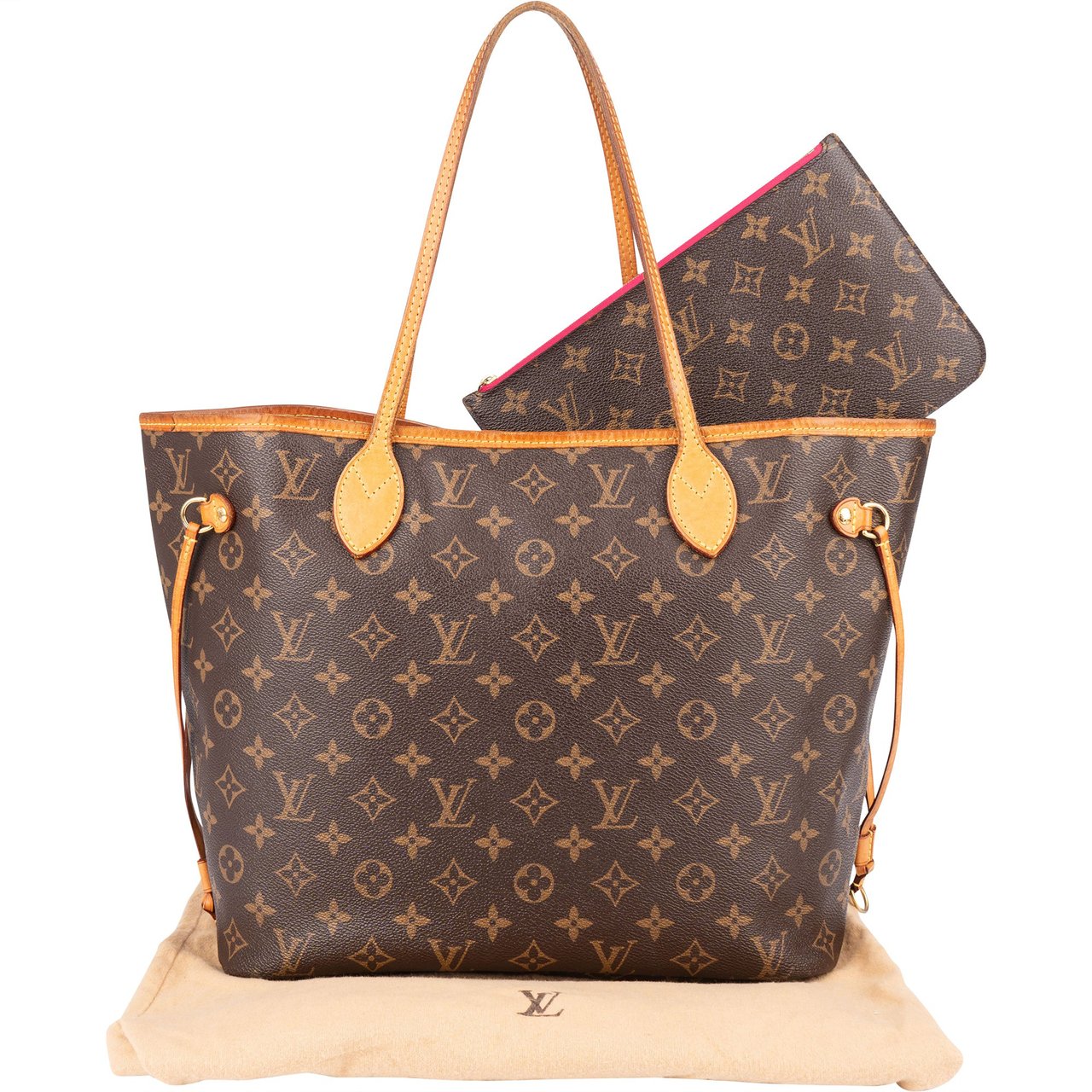 Louis Vuitton Louis Vuitton Canvas Monogram Neverfull MM Shopper Handbag Bruin
