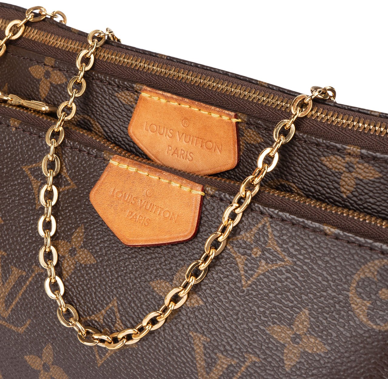 Louis Vuitton Canvas Monogram Multi Pochette Accessoires Crossbody Bag Bruin