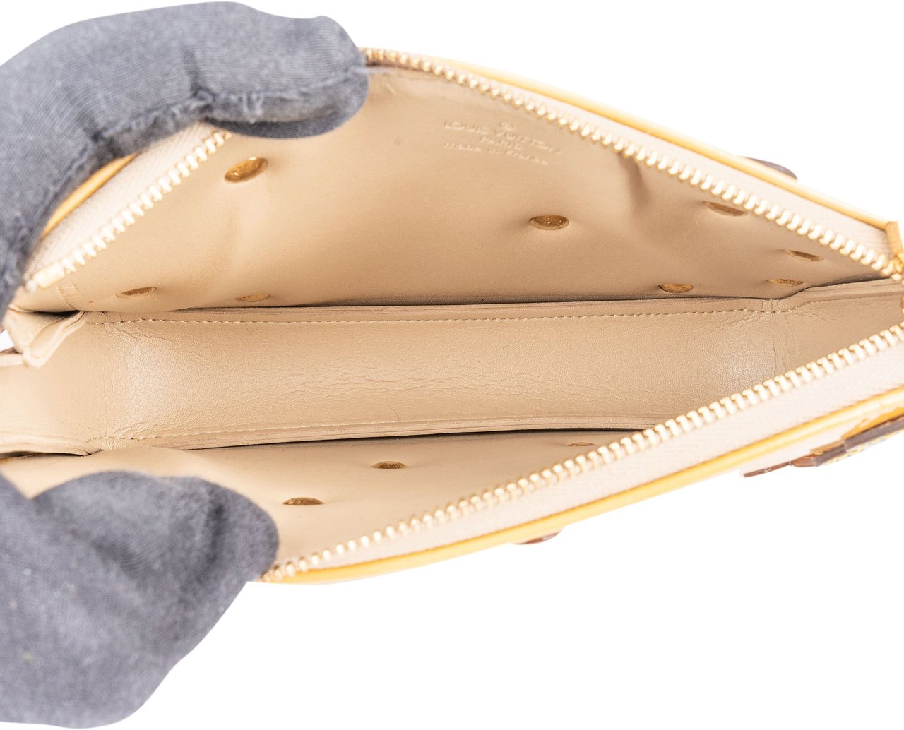 Louis Vuitton Louis Vuitton Monogram Vernis Fleurs Lexington Pochette Handbag Geel